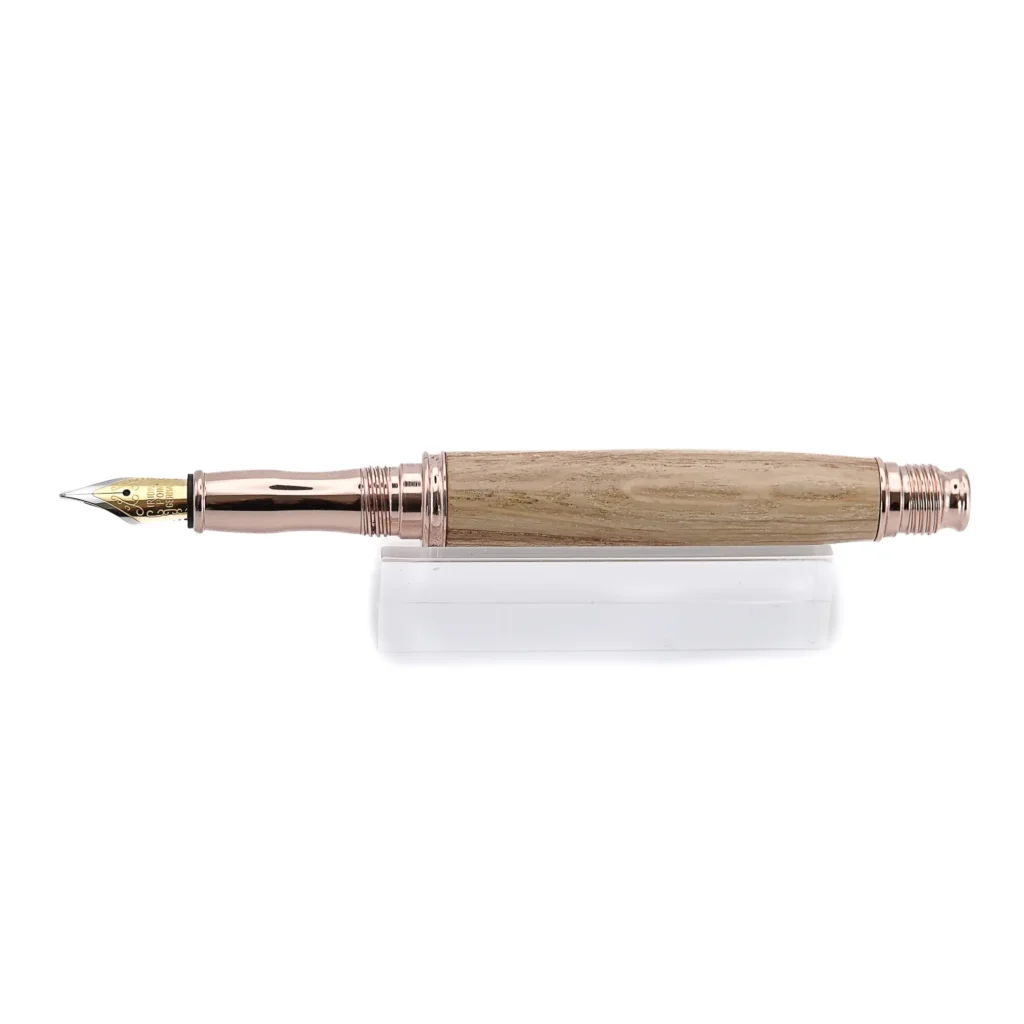 Oak Fountain Pen with Rose Gold Plated Fittings (1044)