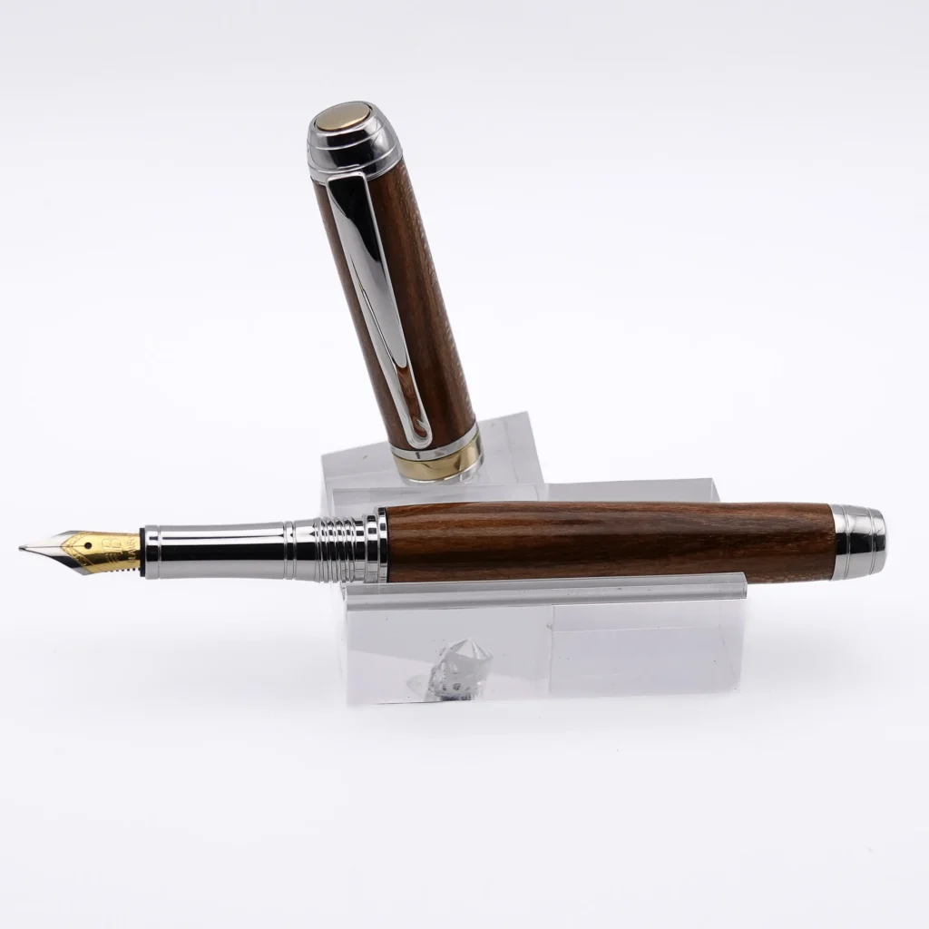 Luxury Laburnum Fountain Pen with Rhodium and Titanium Gold (1068)