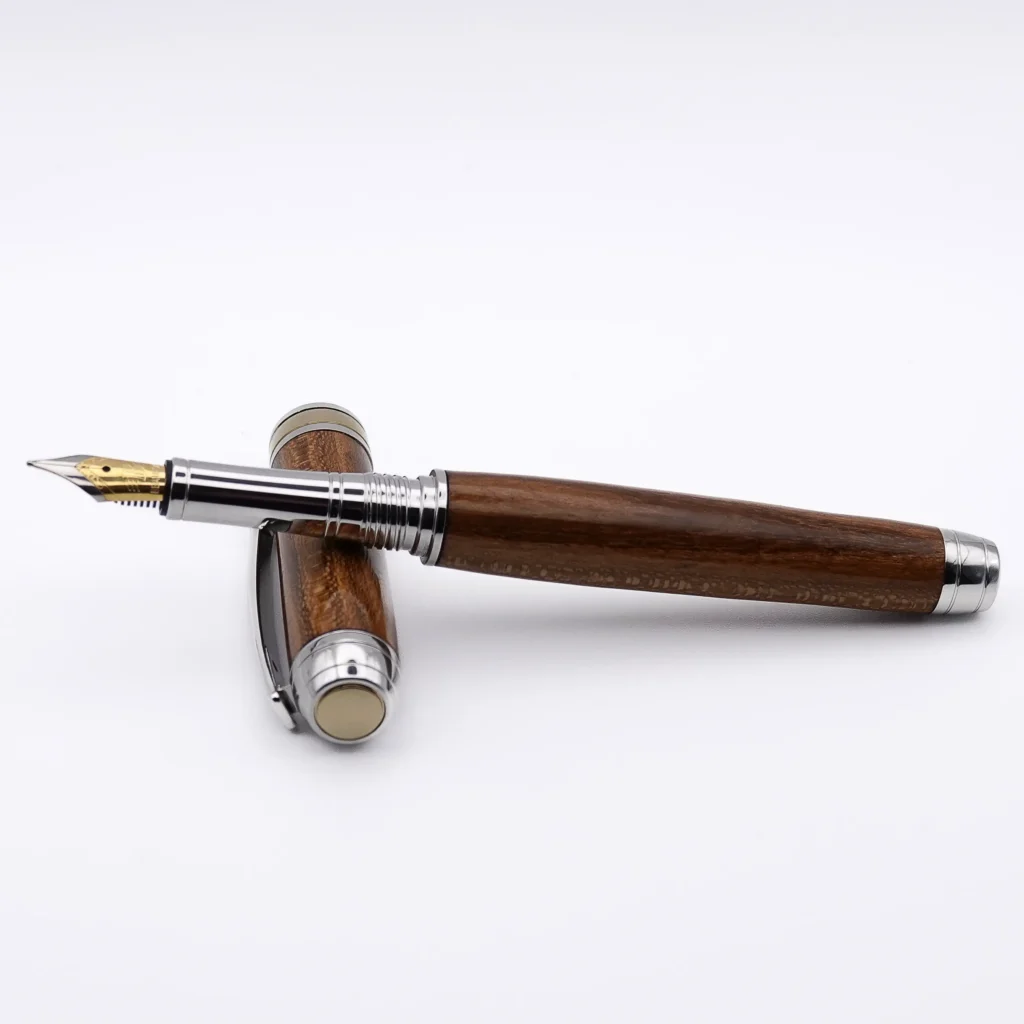 Luxury Laburnum Fountain Pen with Rhodium and Titanium Gold (1068)