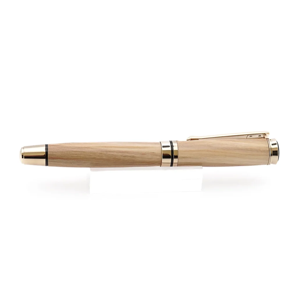 Olive Fountain Pen with Gold and Black Chrome Fittings (1070)