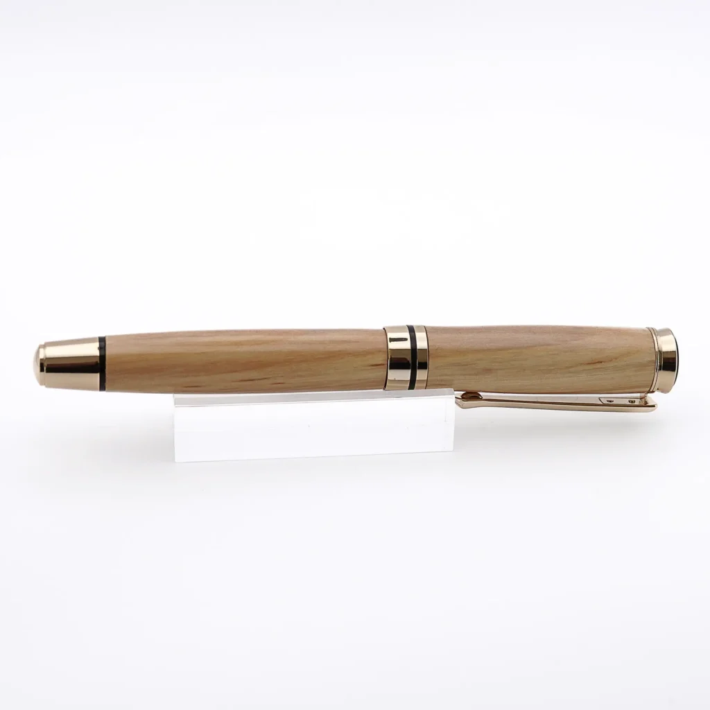 Olive Fountain Pen with Gold and Black Chrome Fittings (1070)
