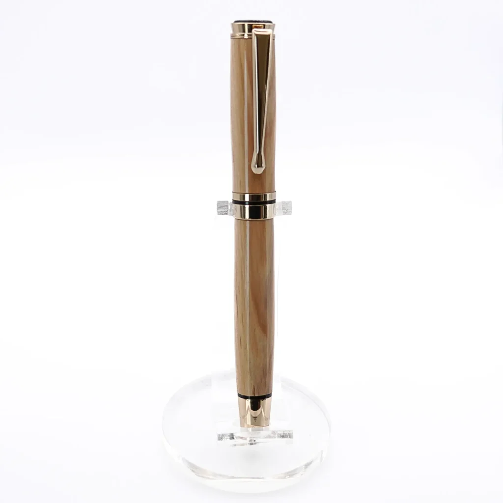 Olive Fountain Pen with Gold and Black Chrome Fittings (1070)