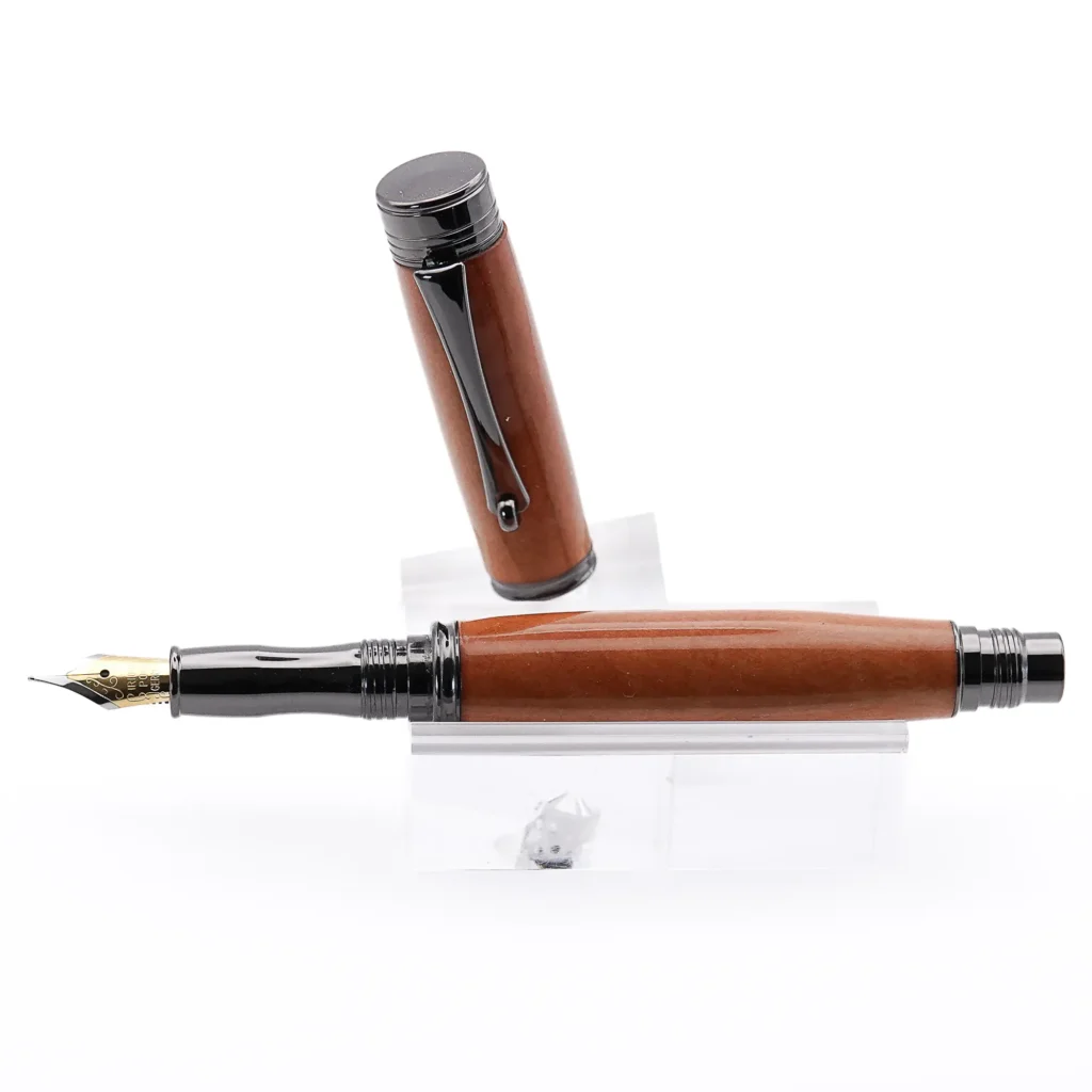 Apple Wood Fountain Pen with Gun Metal Fittings (1081)