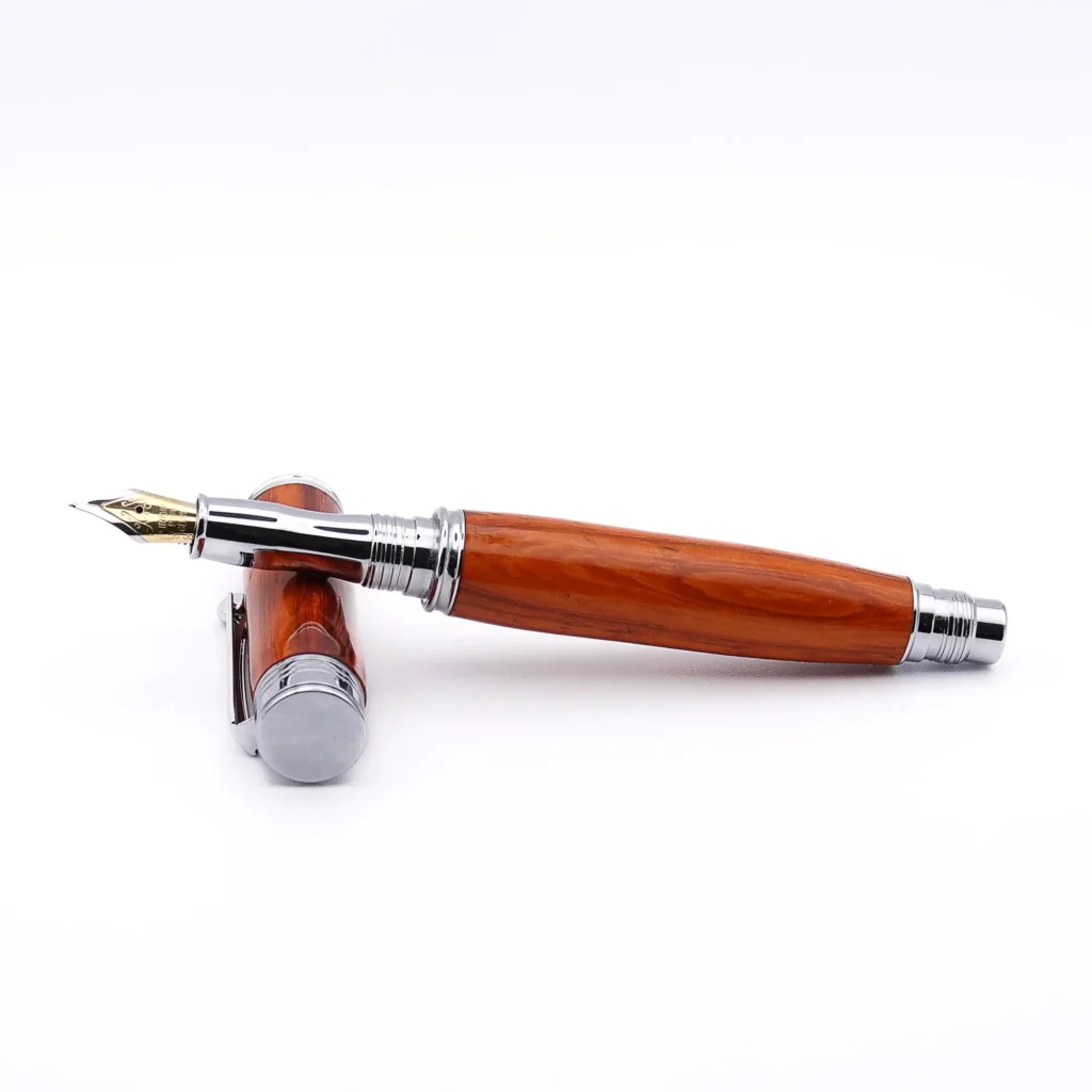 Padauk Fountain Pen with Chrome Plated Fittings (1097)