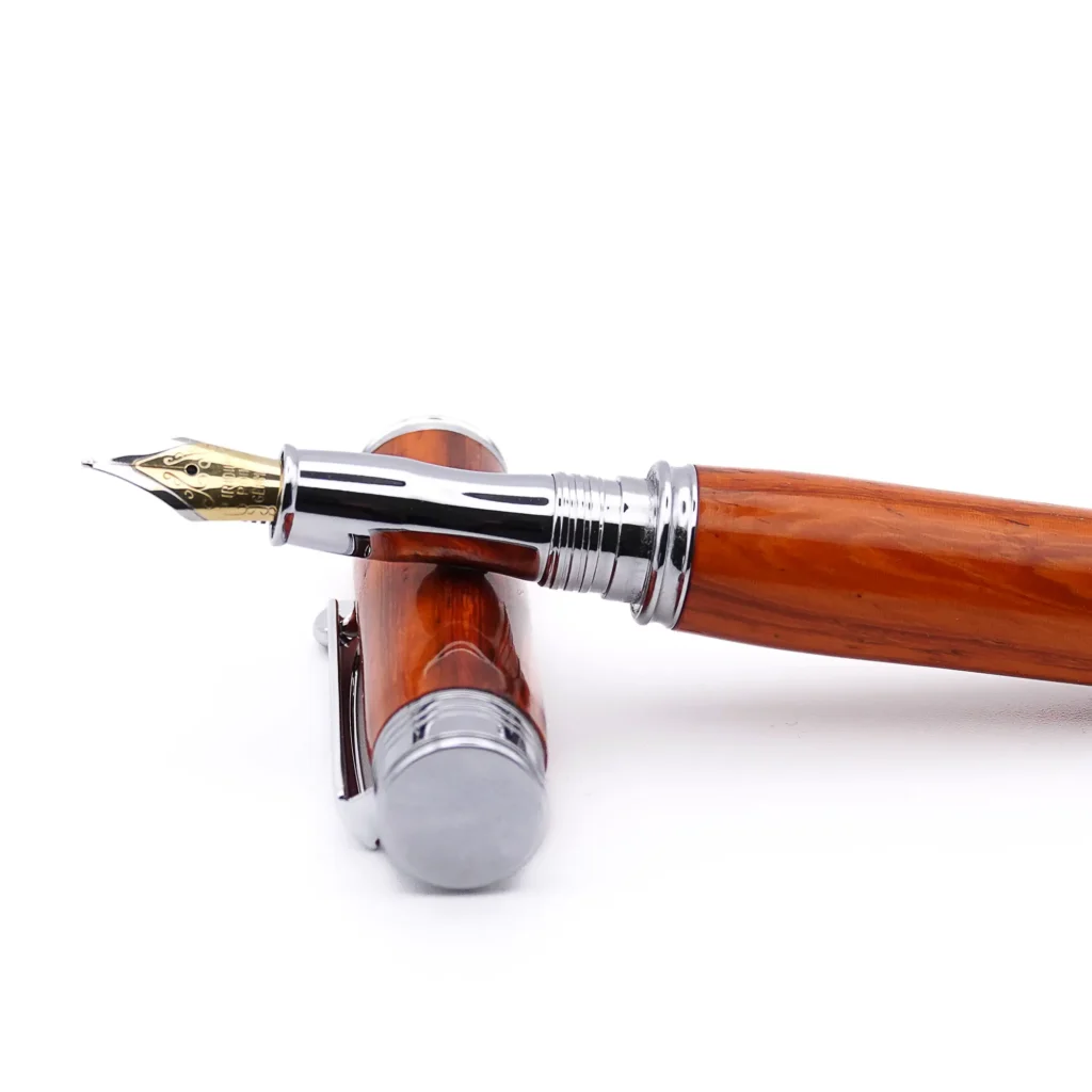 Padauk Fountain Pen with Chrome Plated Fittings (1097)