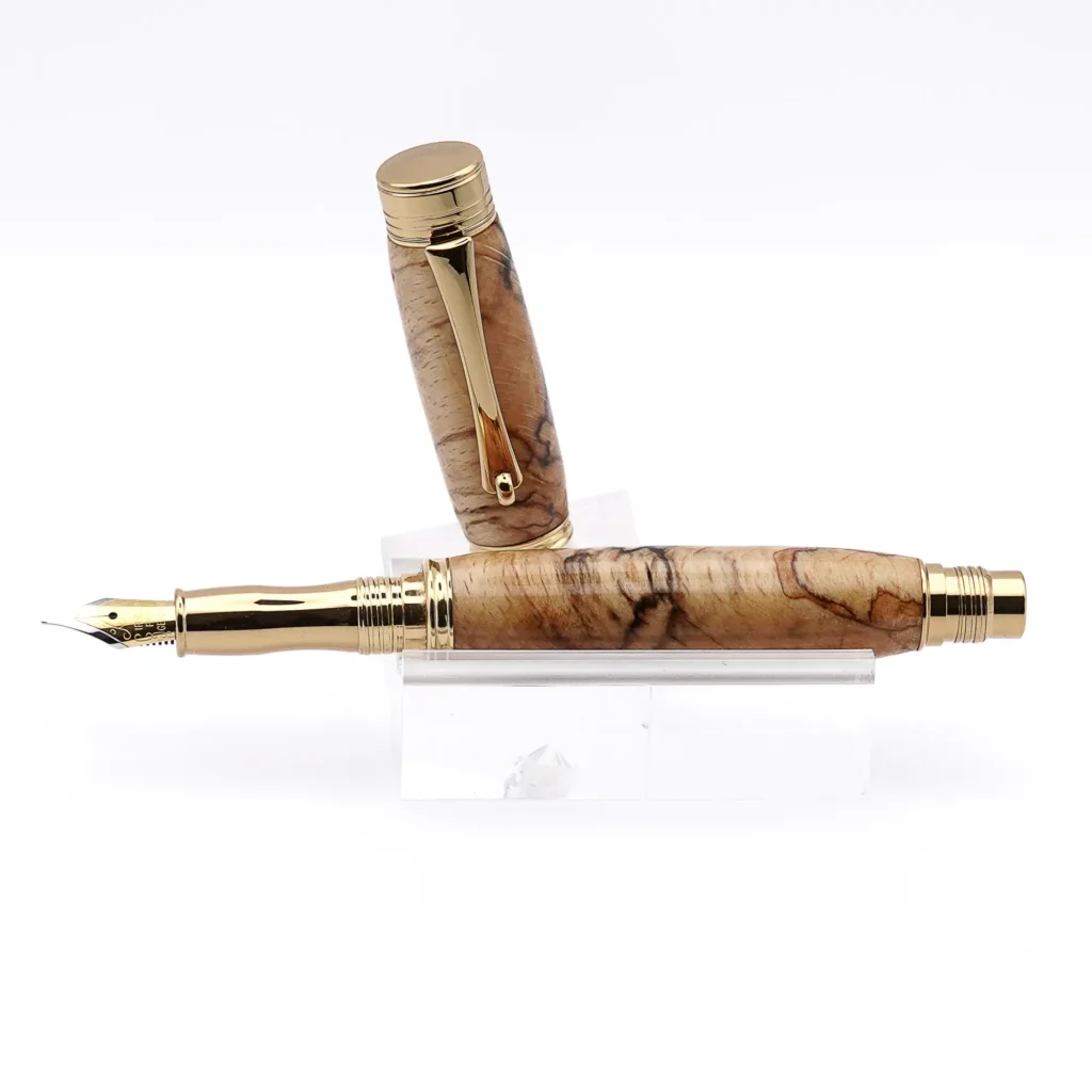 Spalted Beech Fountain Pen with Gold Plated Fittings (1098)
