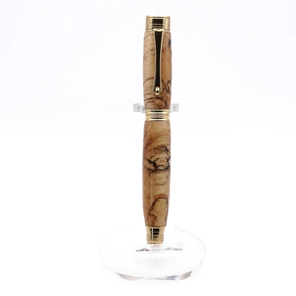 Spalted Beech Fountain Pen with Gold Plated Fittings (1098)