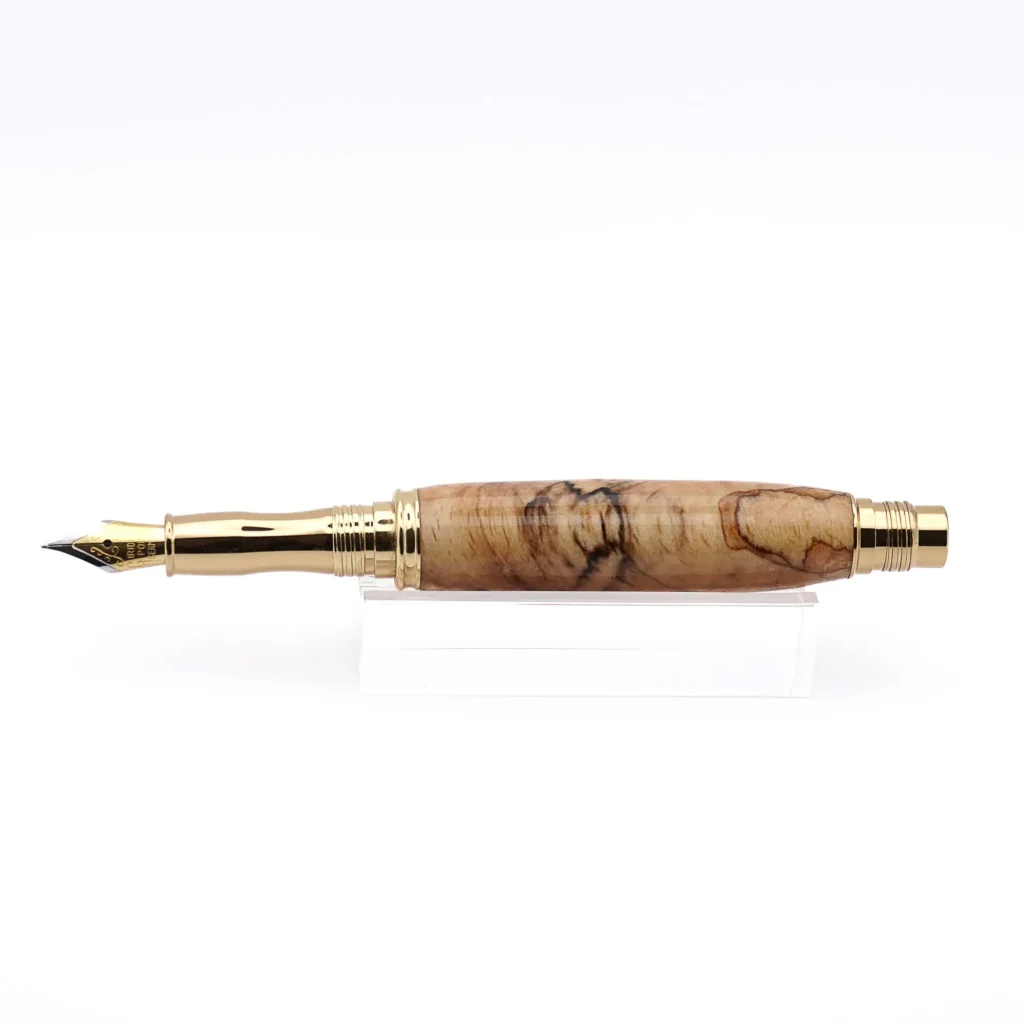 Spalted Beech Fountain Pen with Gold Plated Fittings (1098)