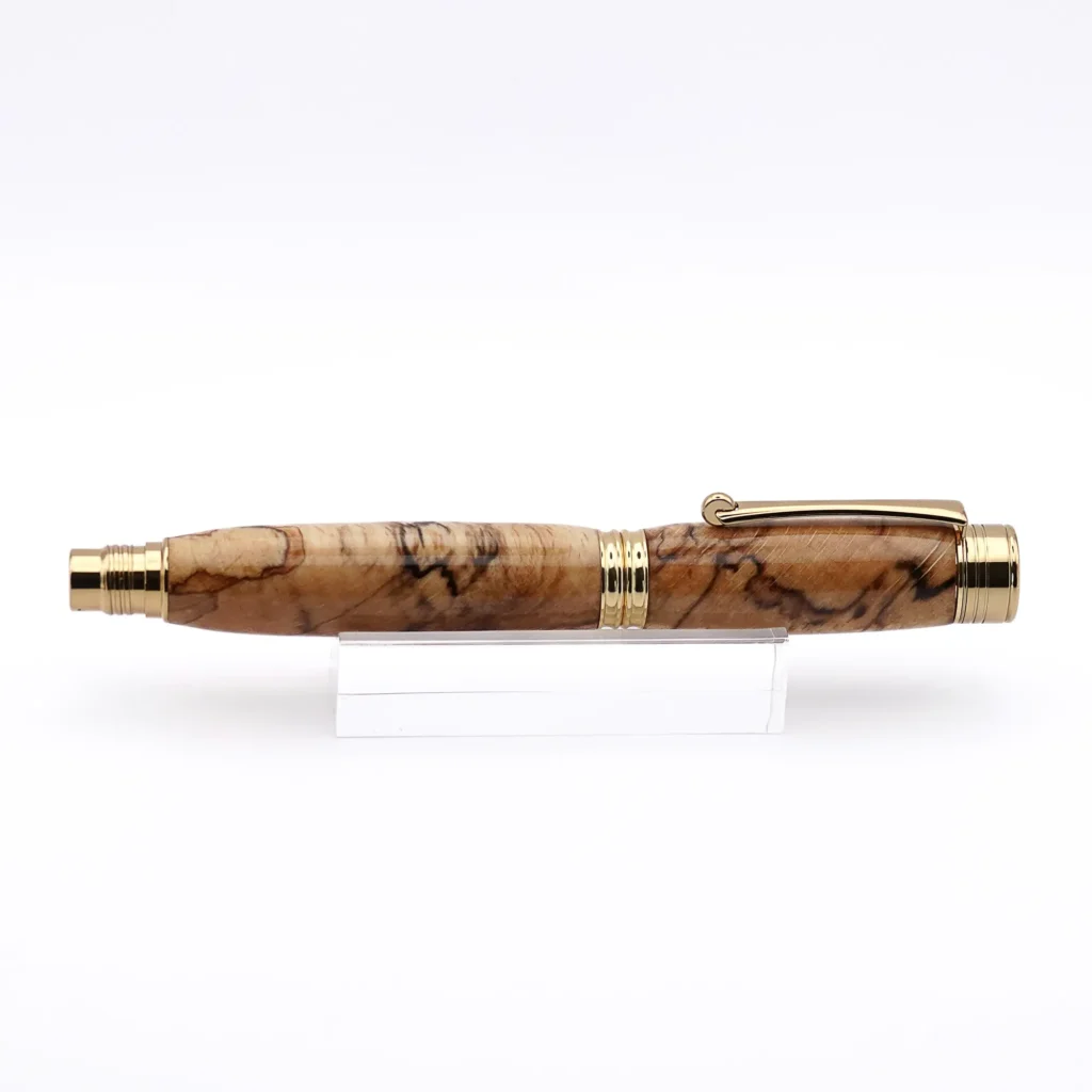 Spalted Beech Fountain Pen with Gold Plated Fittings (1098)