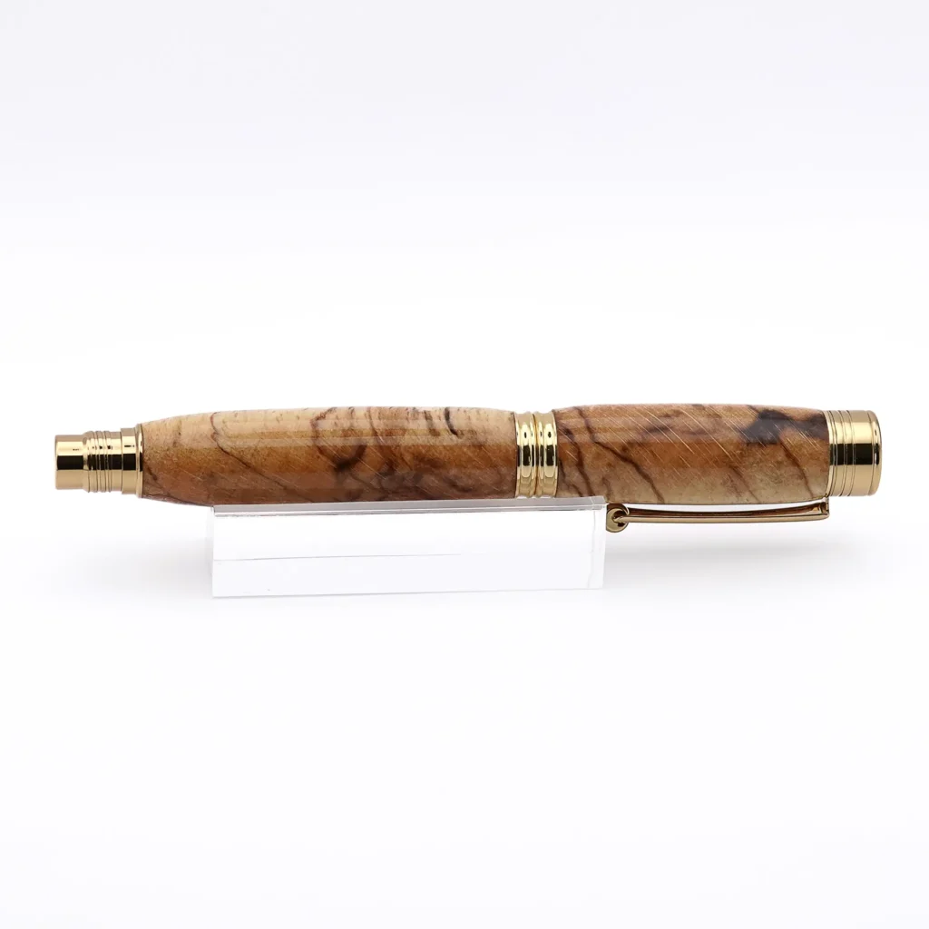 Spalted Beech Fountain Pen with Gold Plated Fittings (1098)