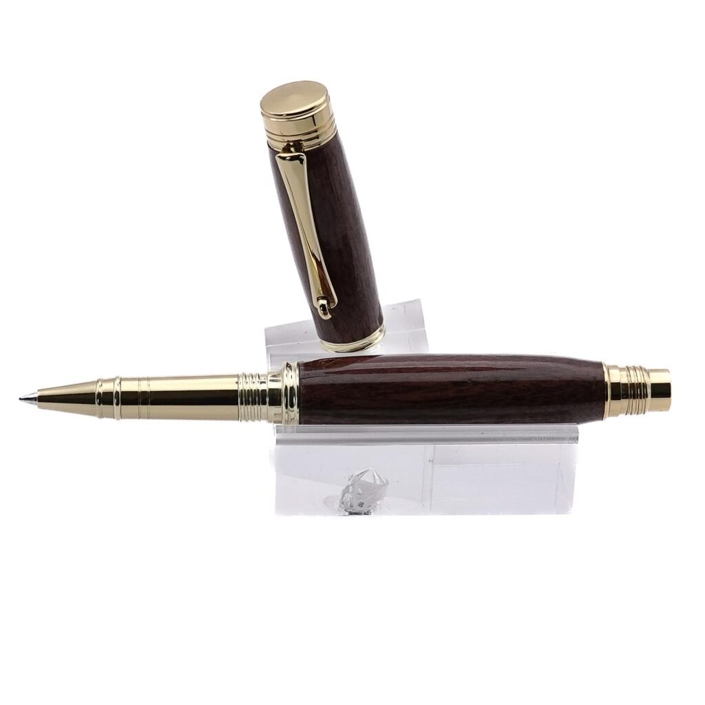 Black Walnut Rollerball Pen with Gold Plated Fittings (1114)