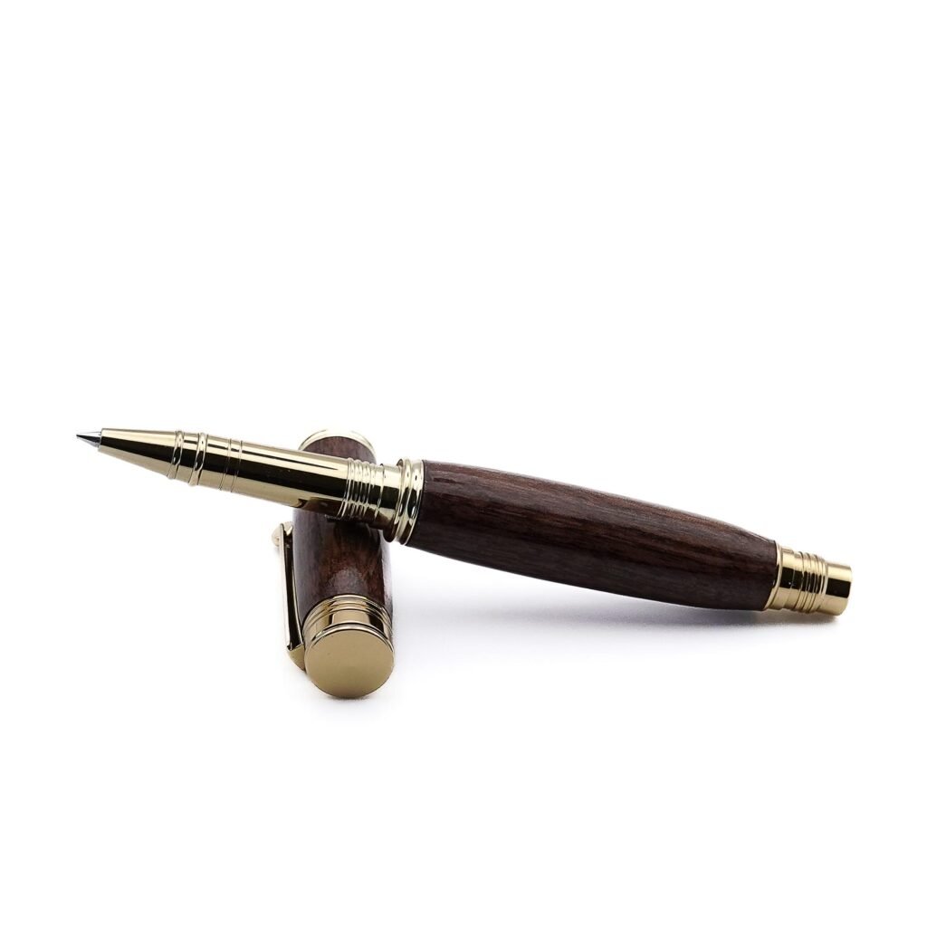 Black Walnut Rollerball Pen with Gold Plated Fittings (1114)