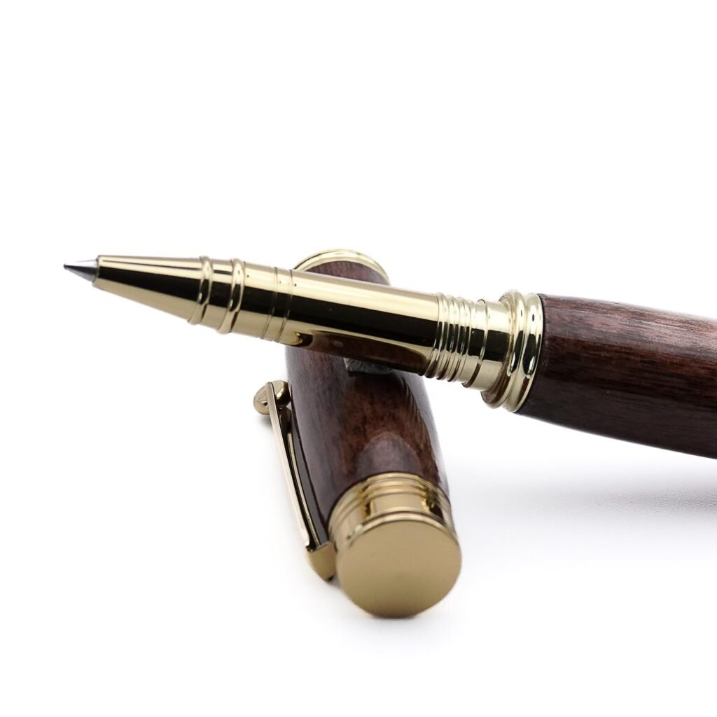 Black Walnut Rollerball Pen with Gold Plated Fittings (1114)