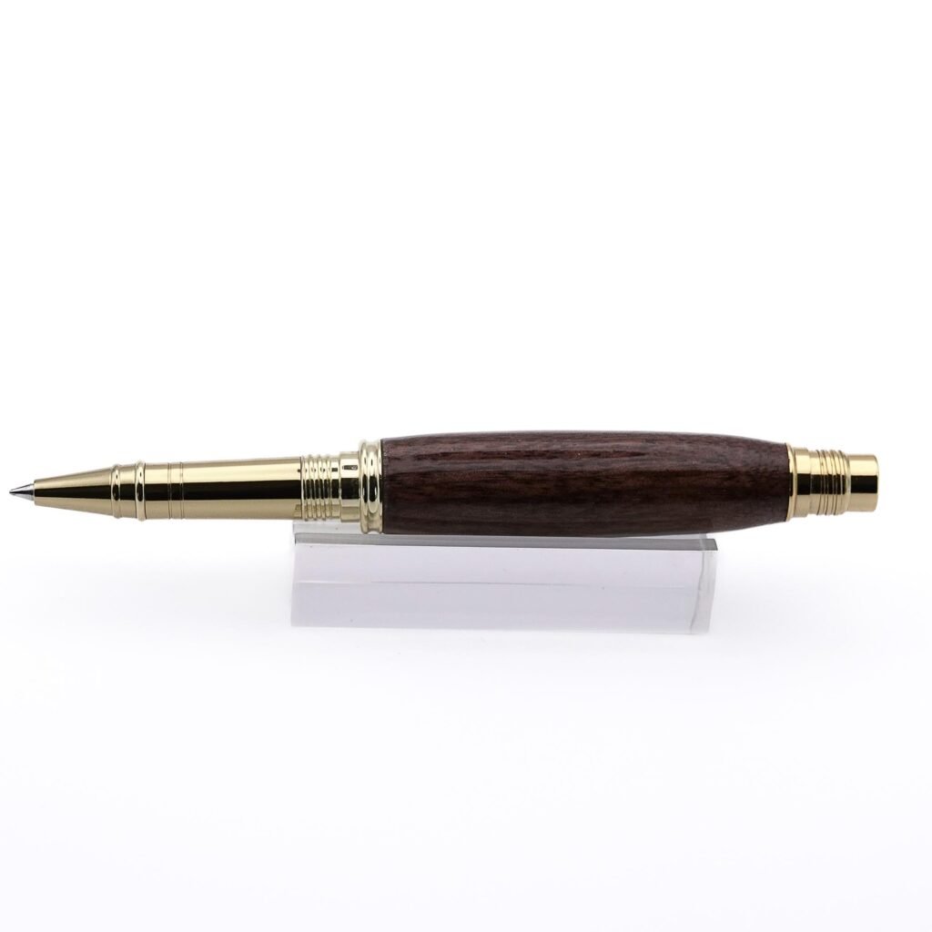 Black Walnut Rollerball Pen with Gold Plated Fittings (1114)