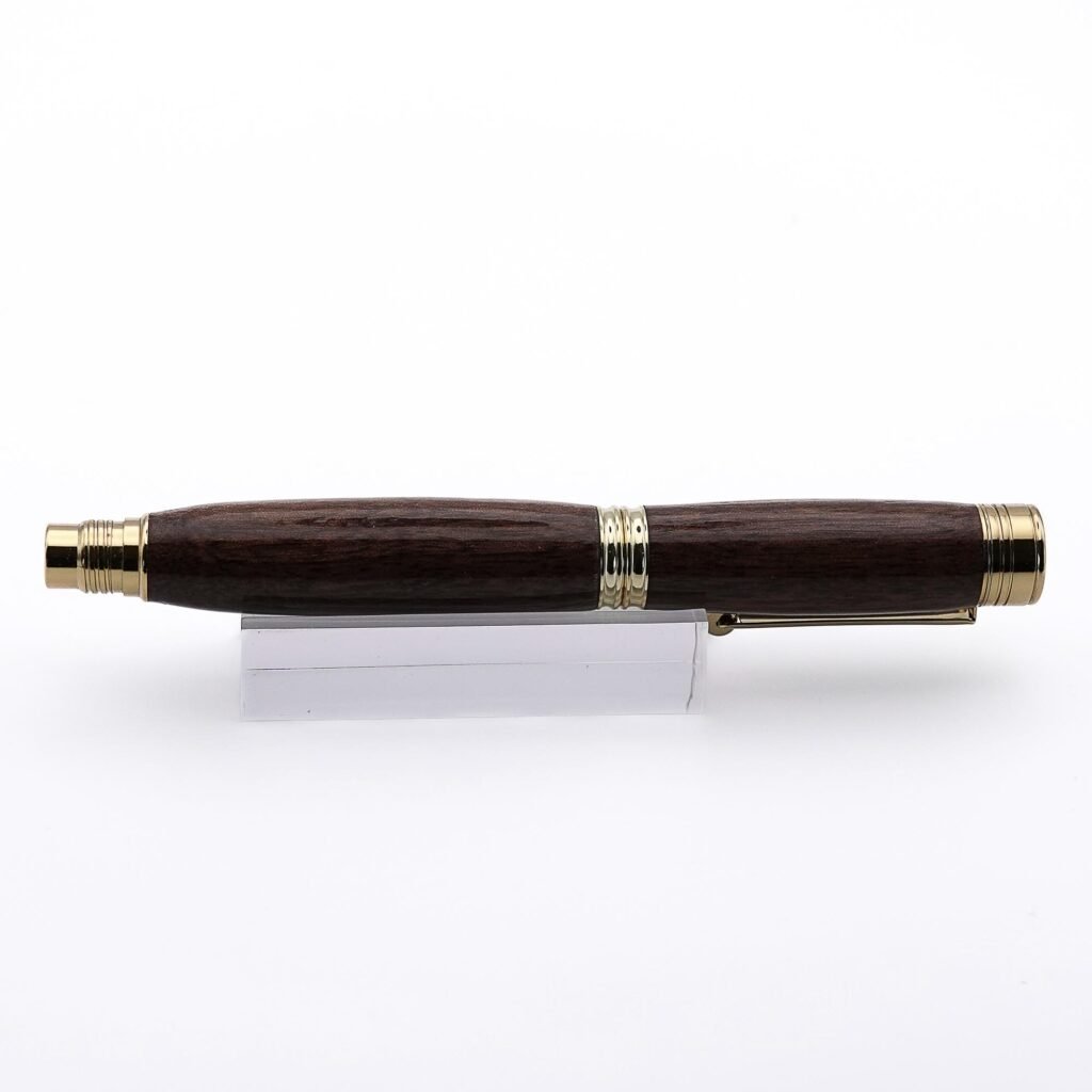 Black Walnut Rollerball Pen with Gold Plated Fittings (1114)