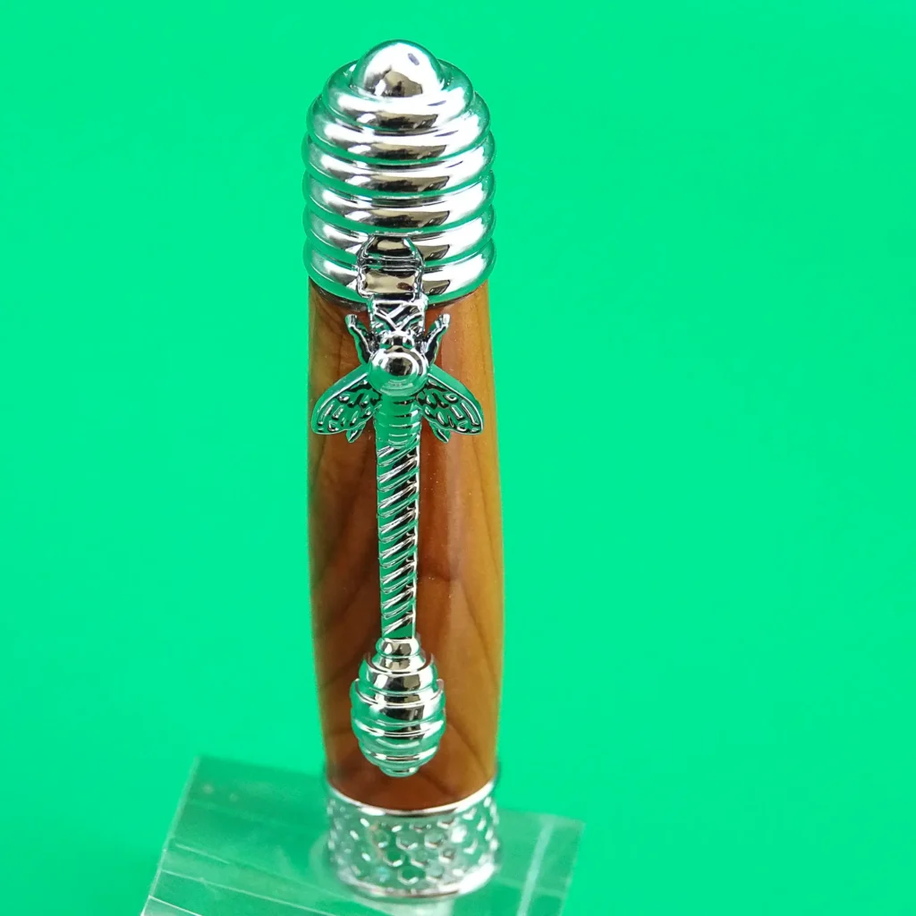 Honey Bee Yew Fountain Pen with Chrome Plated Fittings (1121)