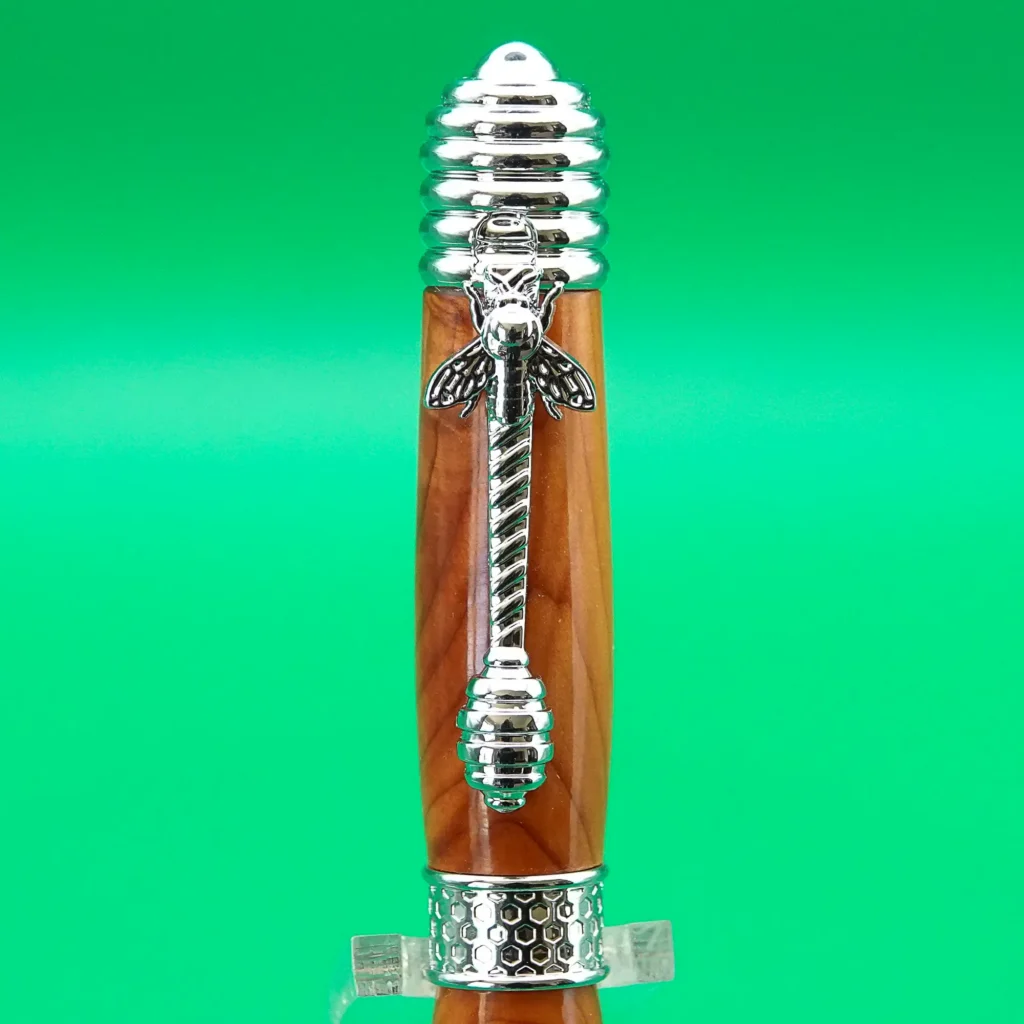 Honey Bee Yew Fountain Pen with Chrome Plated Fittings (1121)