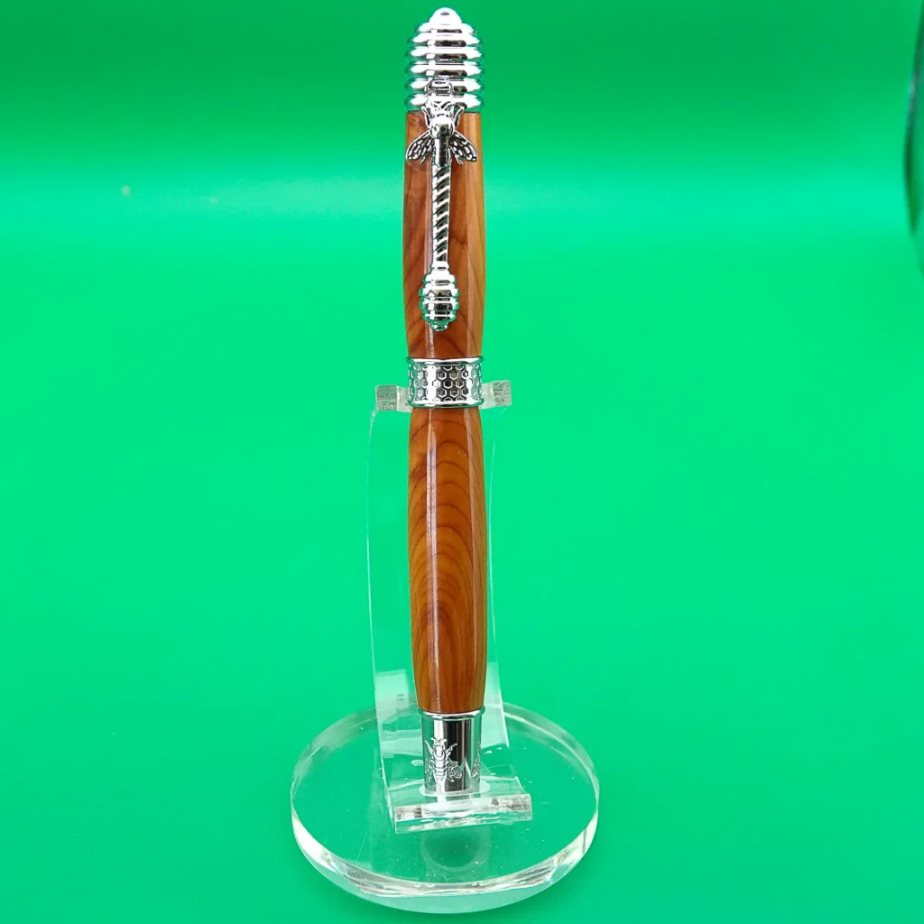 Honey Bee Yew Fountain Pen with Chrome Plated Fittings (1121)