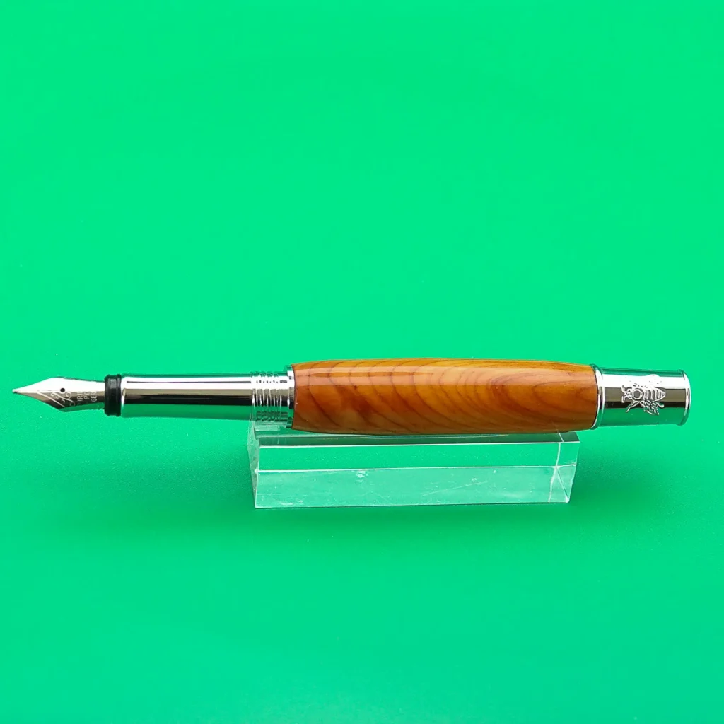 Honey Bee Yew Fountain Pen with Chrome Plated Fittings (1121)