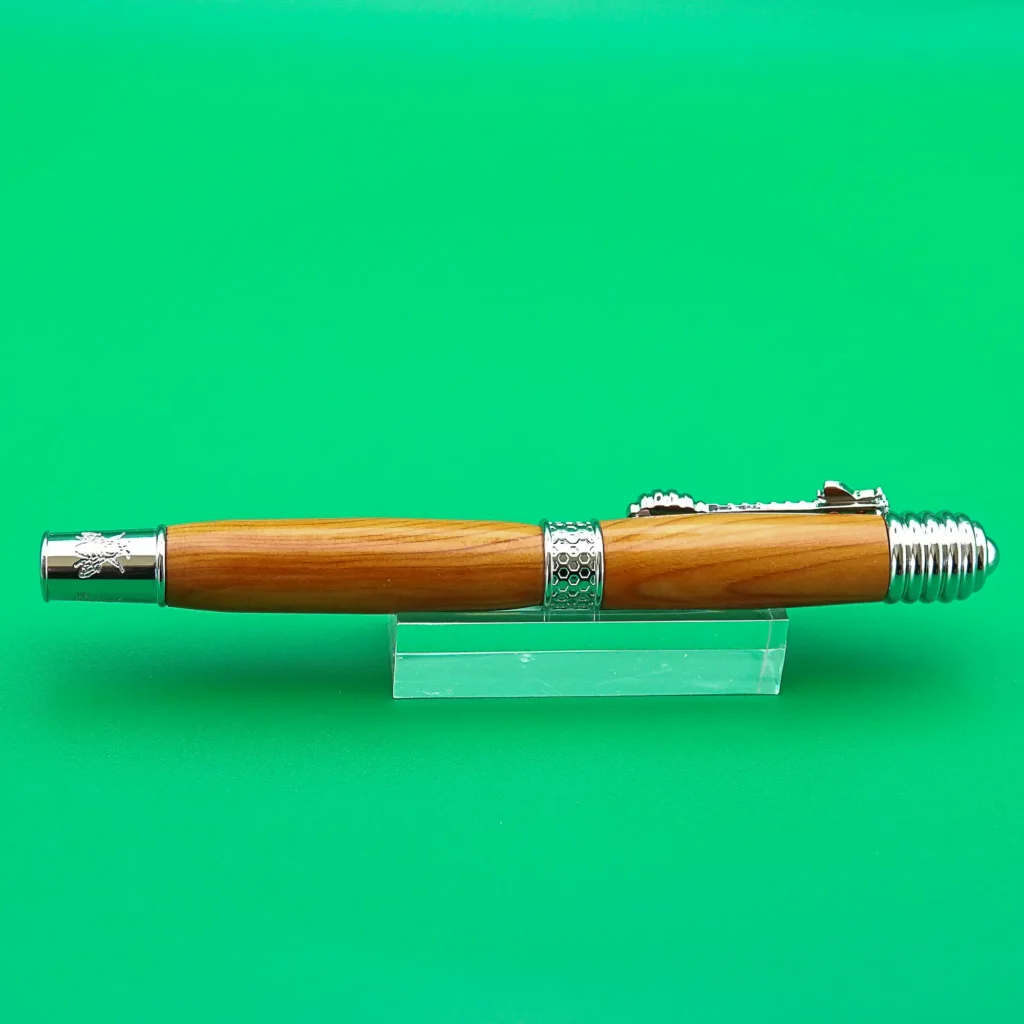 Honey Bee Yew Fountain Pen with Chrome Plated Fittings (1121)