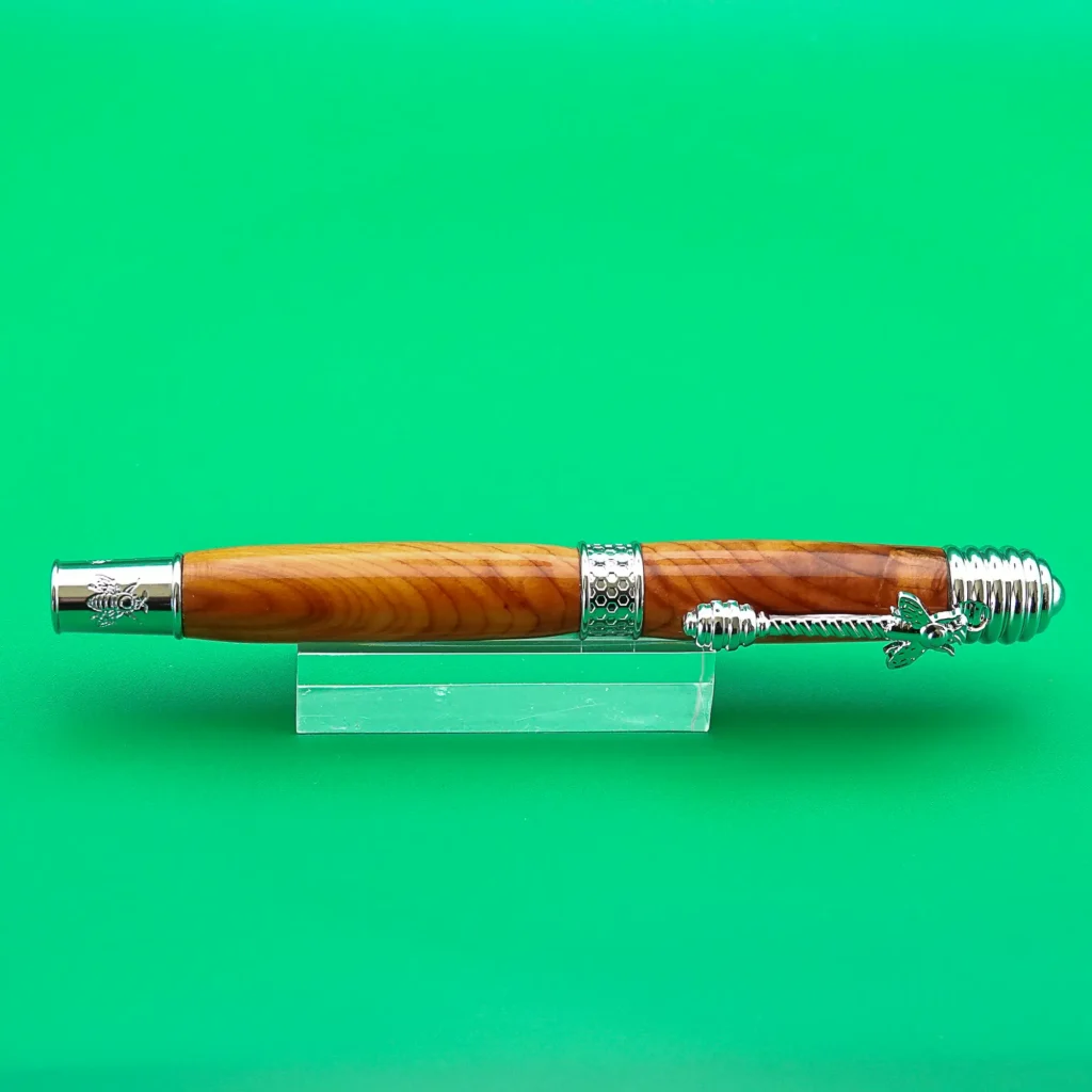 Honey Bee Yew Fountain Pen with Chrome Plated Fittings (1121)