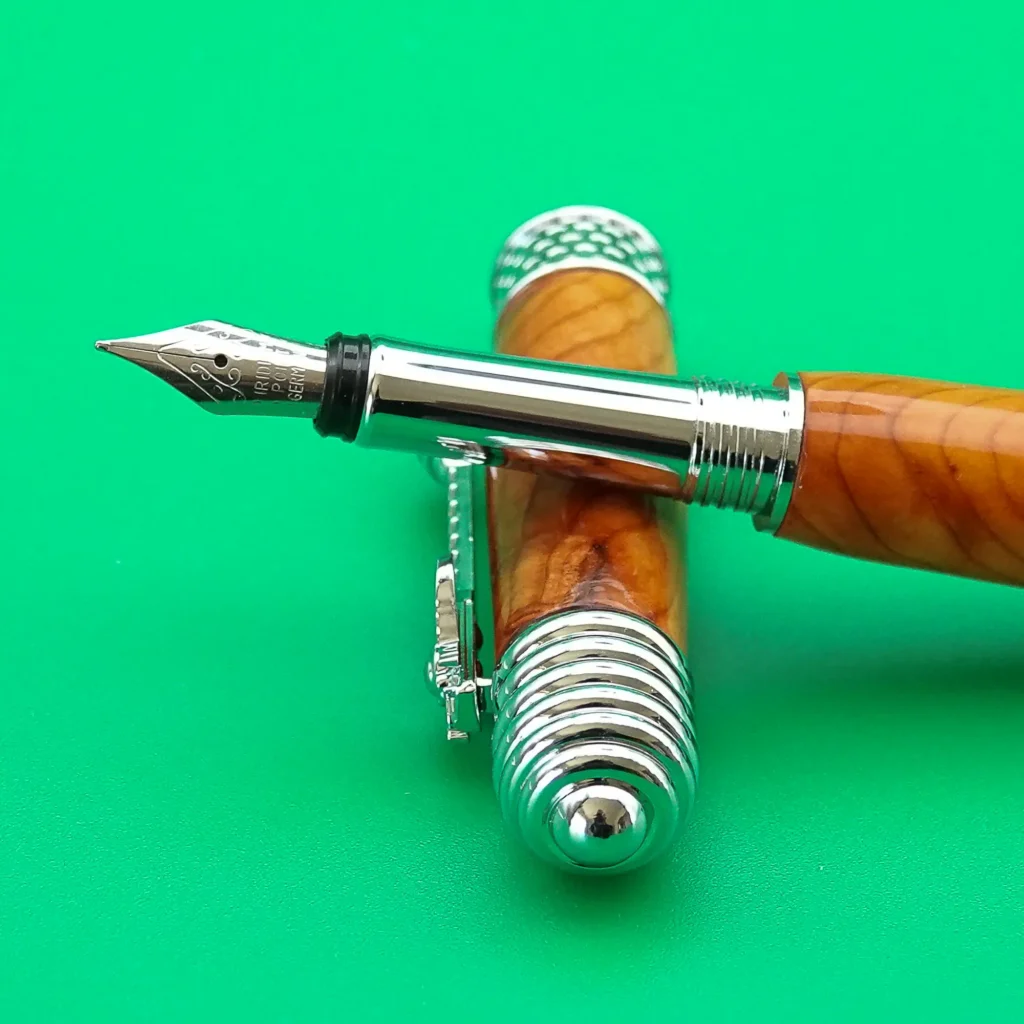 Honey Bee Yew Fountain Pen with Chrome Plated Fittings (1121)