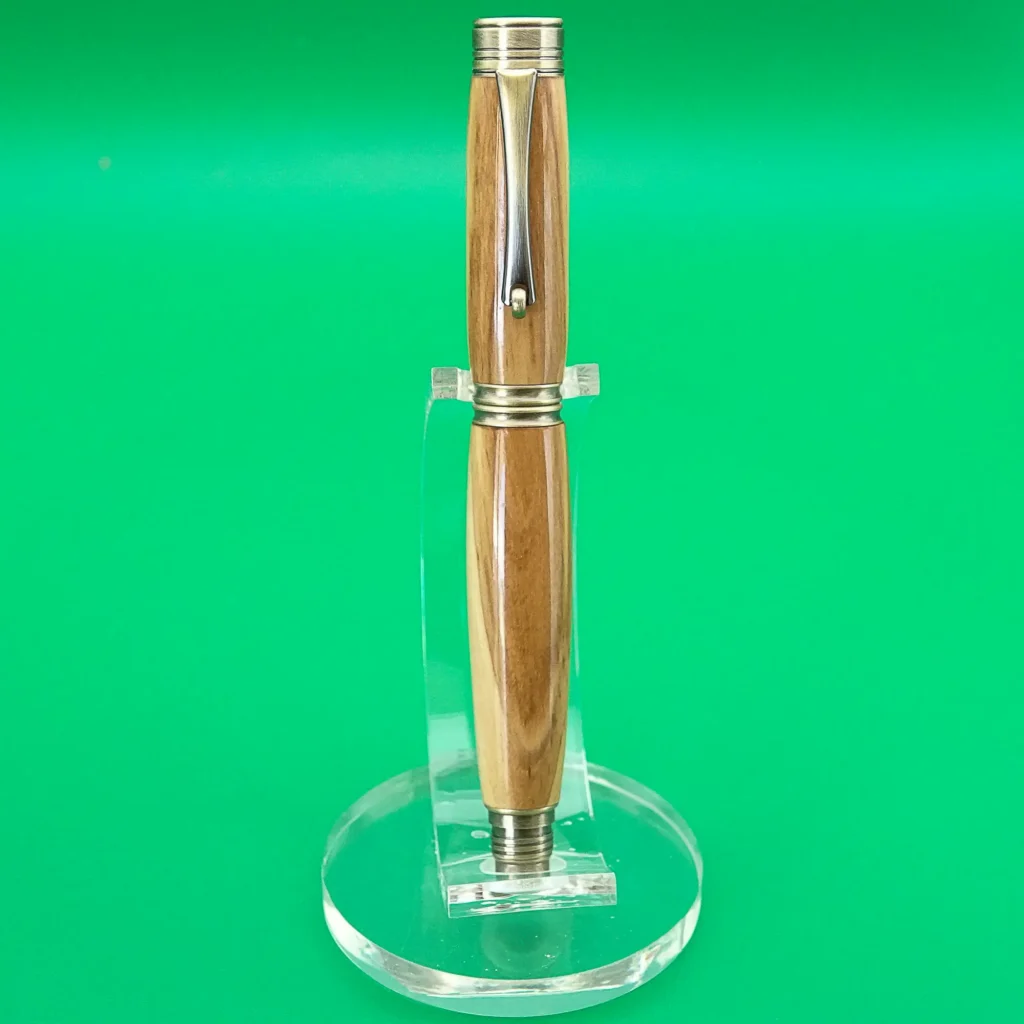 Olive Fountain Pen with Antique Plated Fittings (1122)