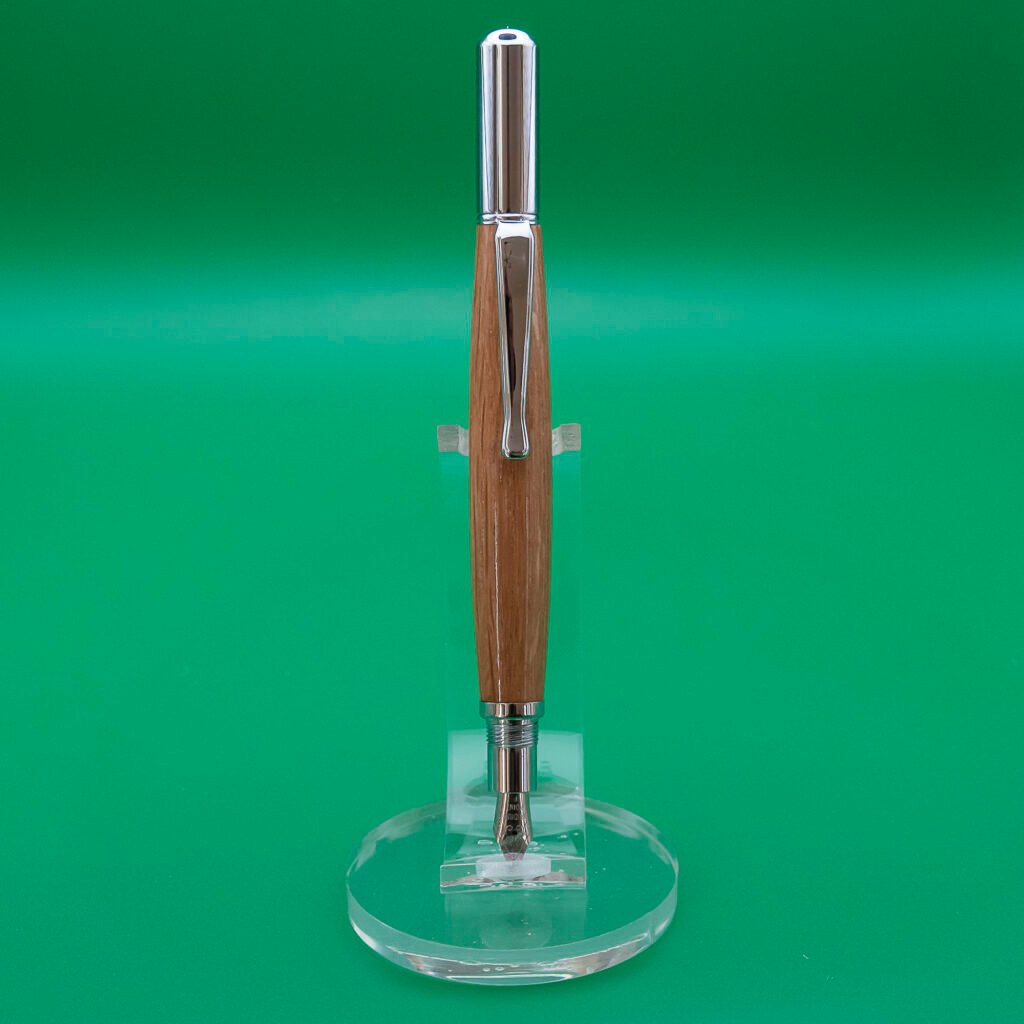 Oak Fountain Pen With Chrome Fittings (1124)