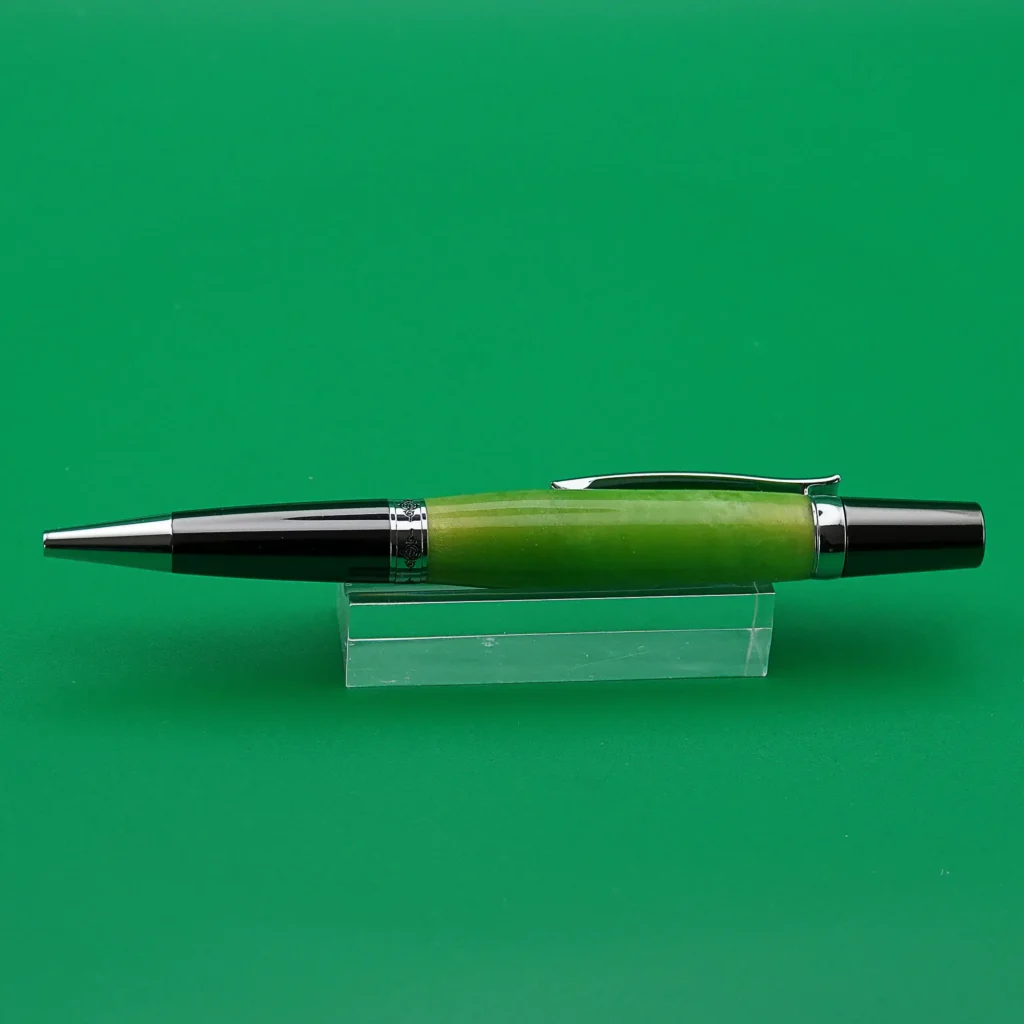Green Ballpoint Pen with Gun Metal Fittings (1131)