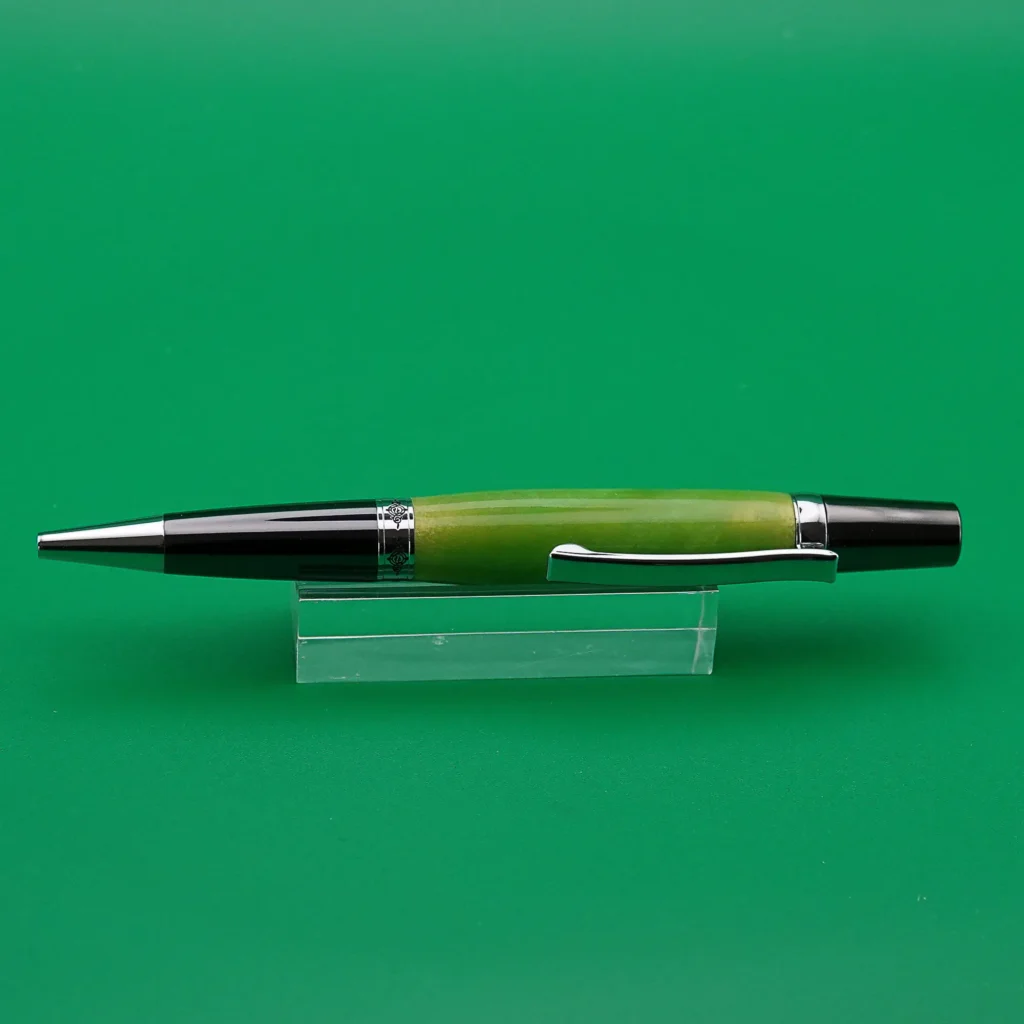 Green Ballpoint Pen with Gun Metal Fittings (1131)
