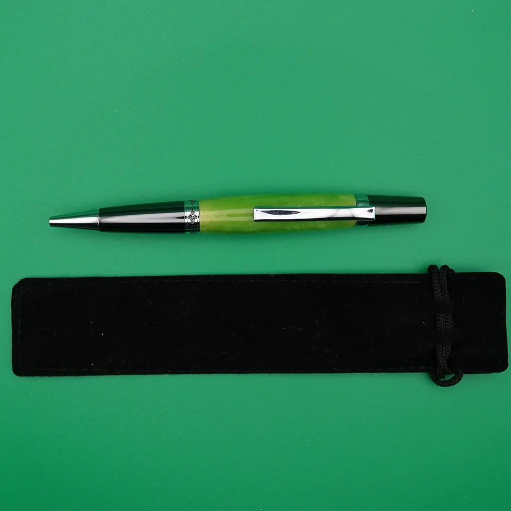 Green Ballpoint Pen with Gun Metal Fittings (1131)