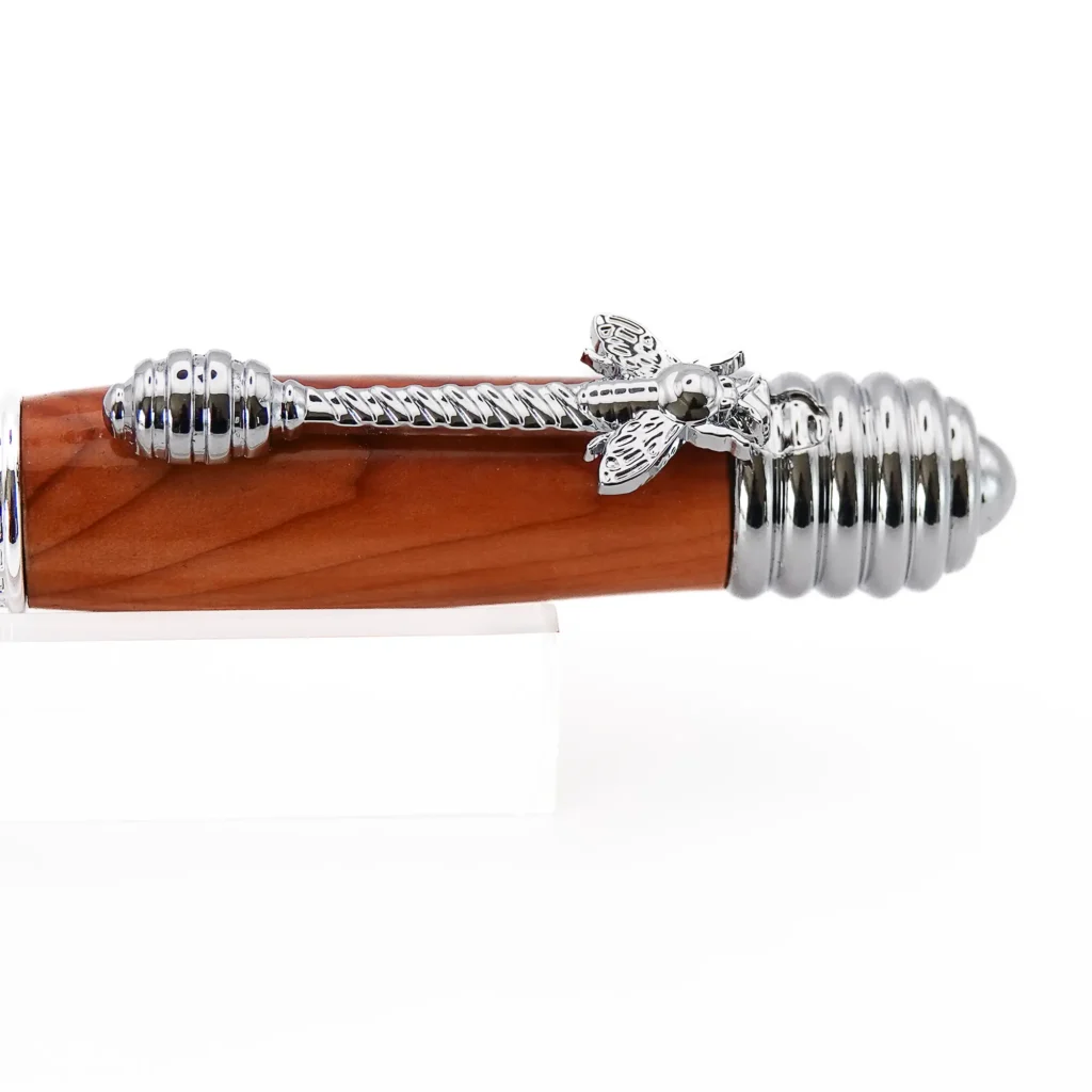 Honey Bee Yew Fountain Pen with Chrome Fittings (1121)