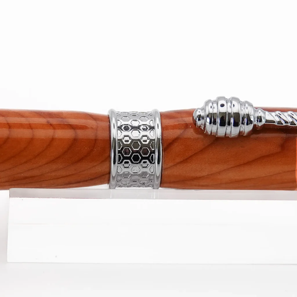 Honey Bee Yew Fountain Pen with Chrome Fittings (1121)
