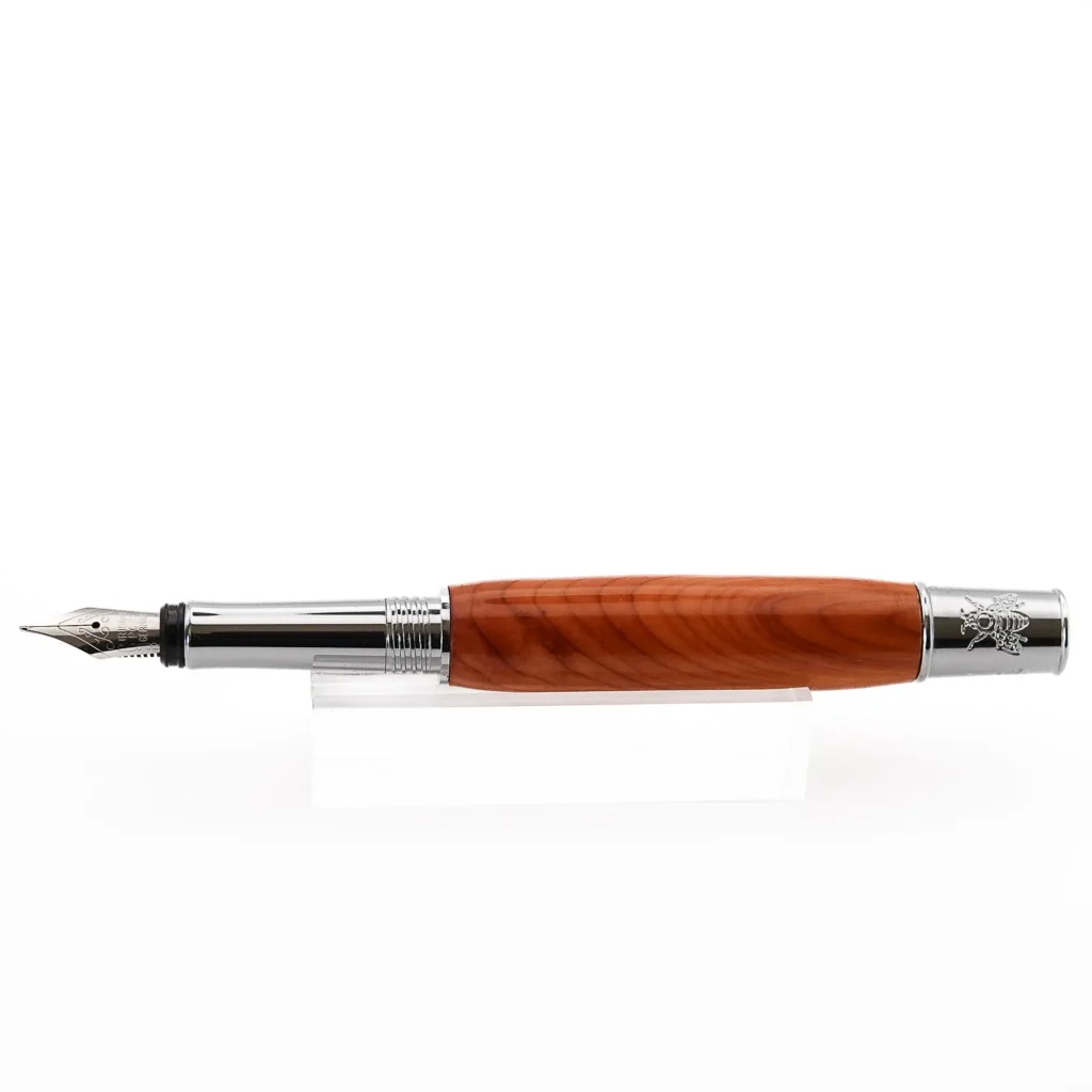 Honey Bee Yew Fountain Pen with Chrome Fittings (1121)