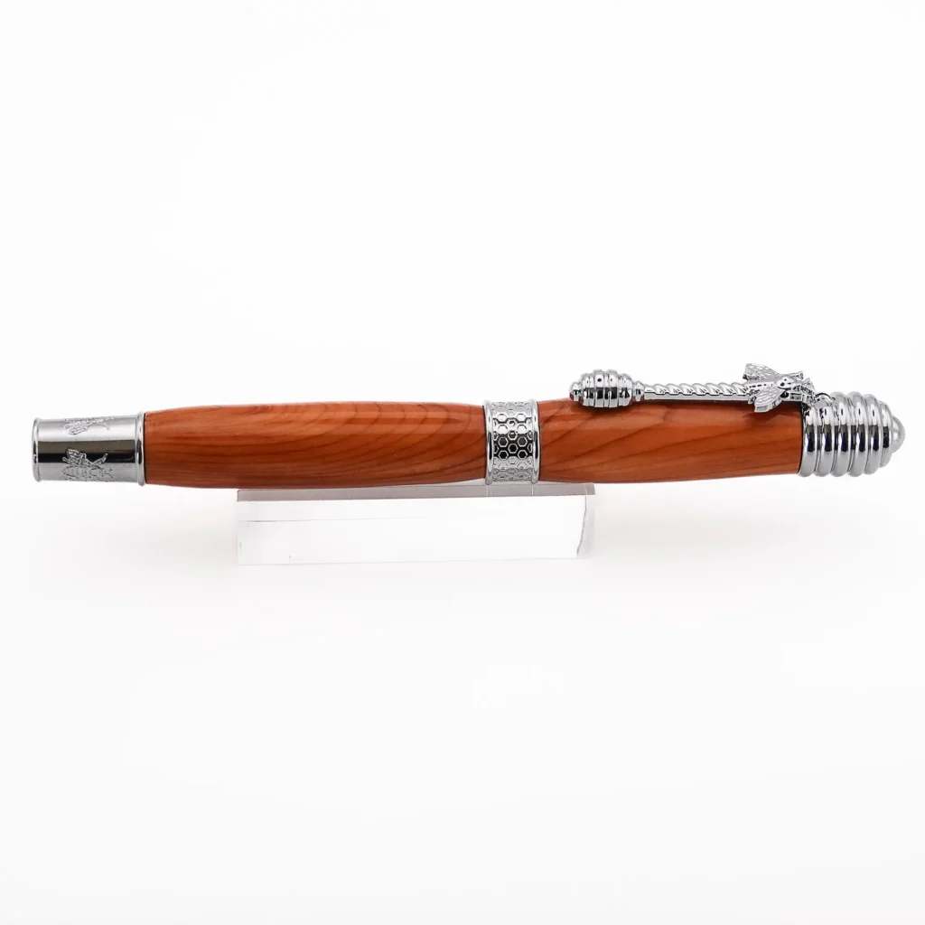 Honey Bee Yew Fountain Pen with Chrome Fittings (1121)