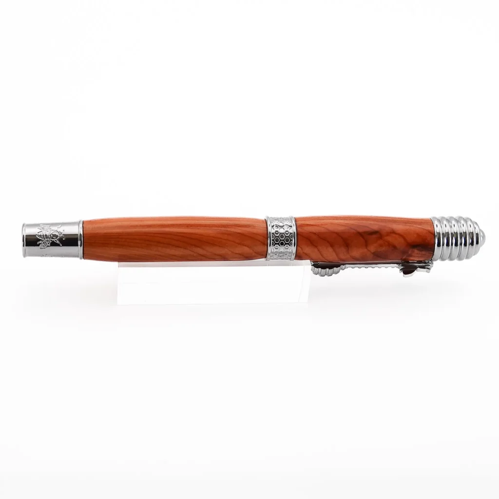 Honey Bee Yew Fountain Pen with Chrome Fittings (1121)
