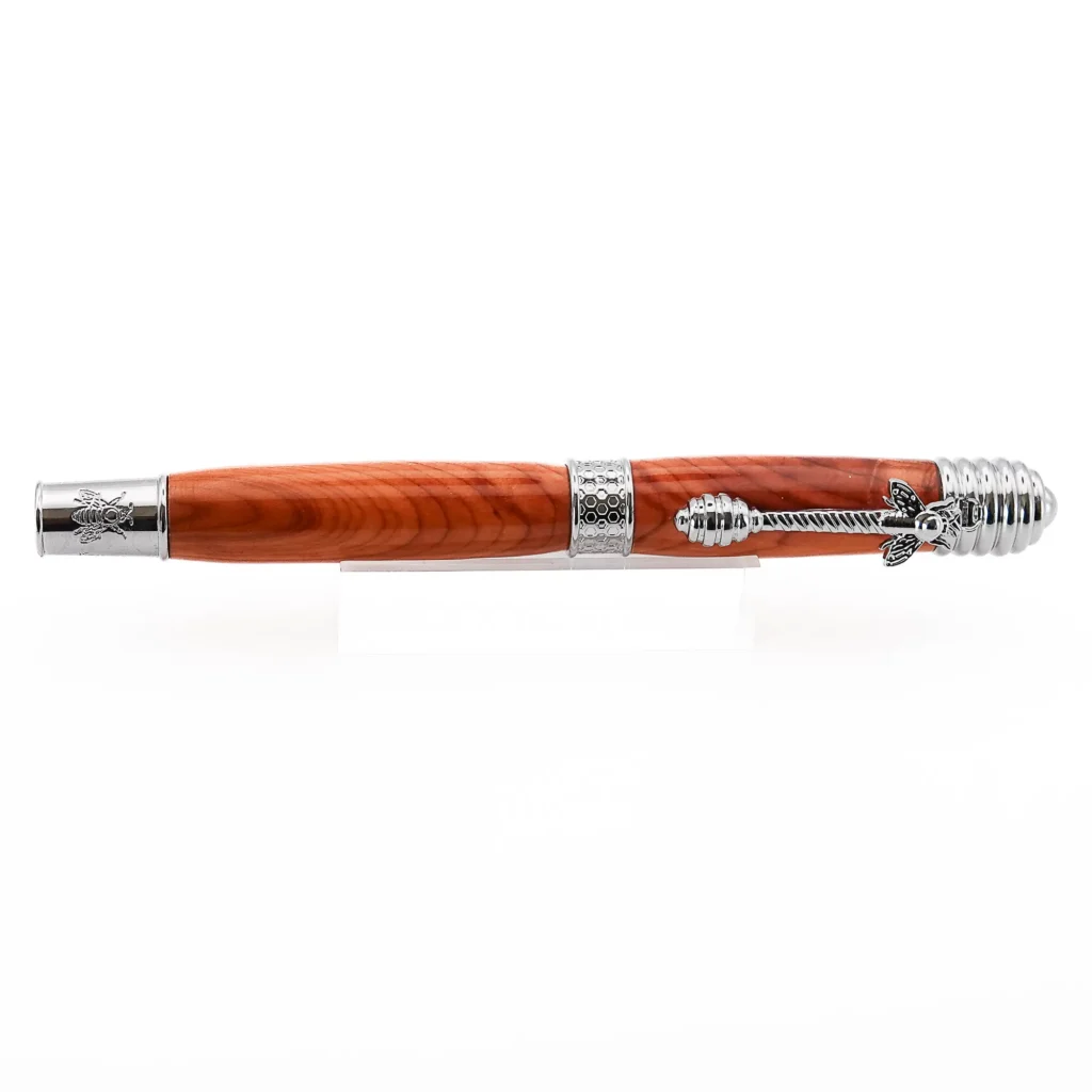 Honey Bee Yew Fountain Pen with Chrome Fittings (1121)