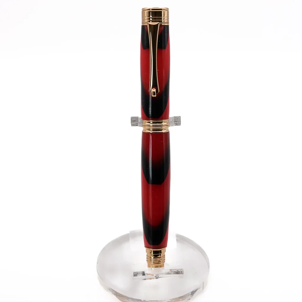 Red and Black Fountain Pen with Gold Plated Fittings (1144)