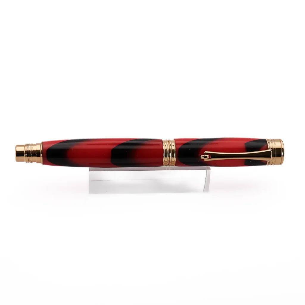 Red and Black Fountain Pen with Gold Plated Fittings (1144)