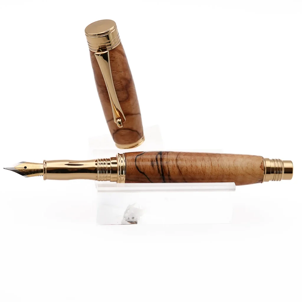 Spalted Beech Fountain Pen with Gold Plated Fittings (1147)