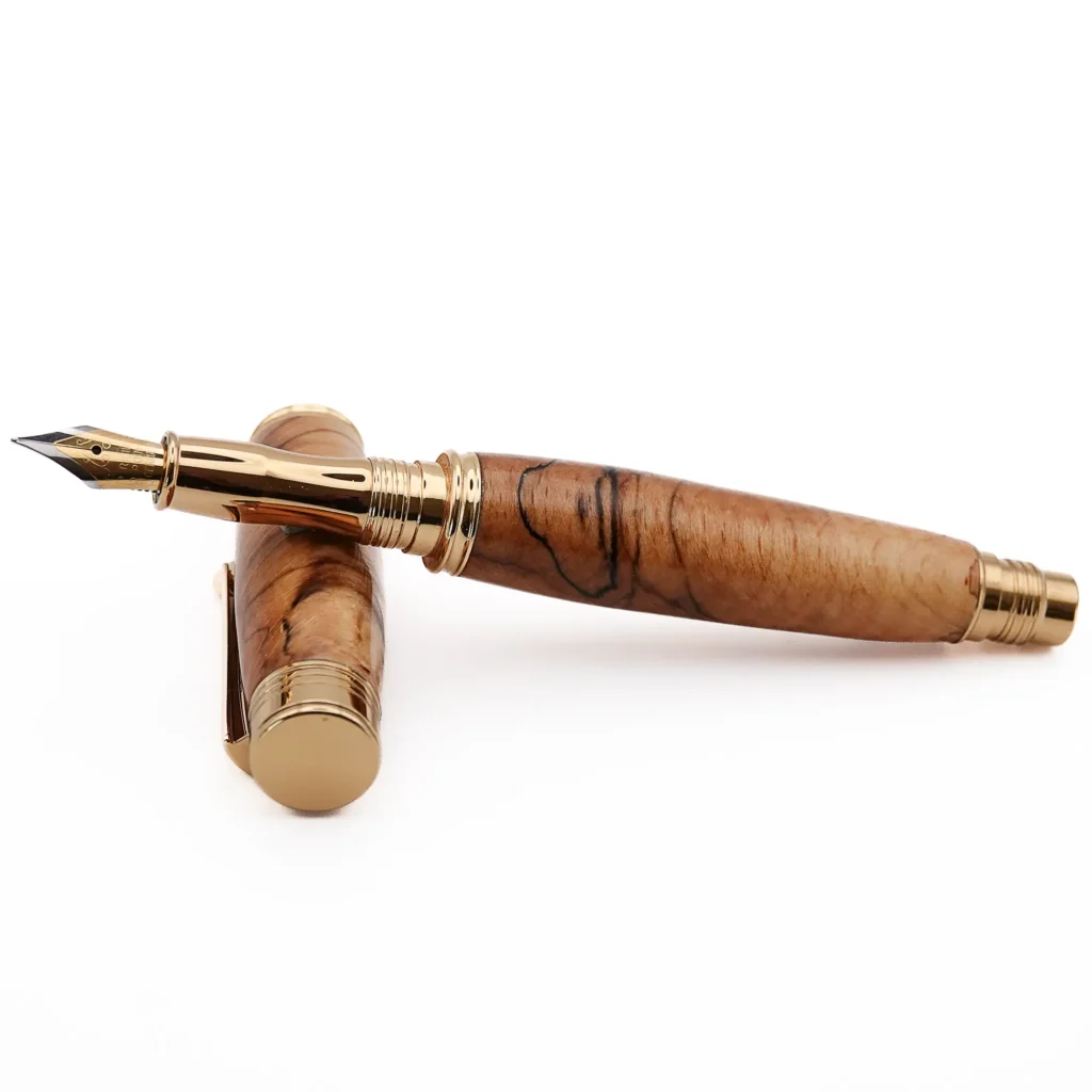 Spalted Beech Fountain Pen with Gold Plated Fittings (1147)