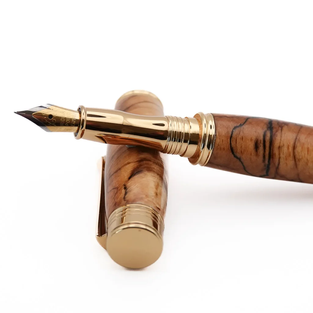 Spalted Beech Fountain Pen with Gold Plated Fittings (1147)