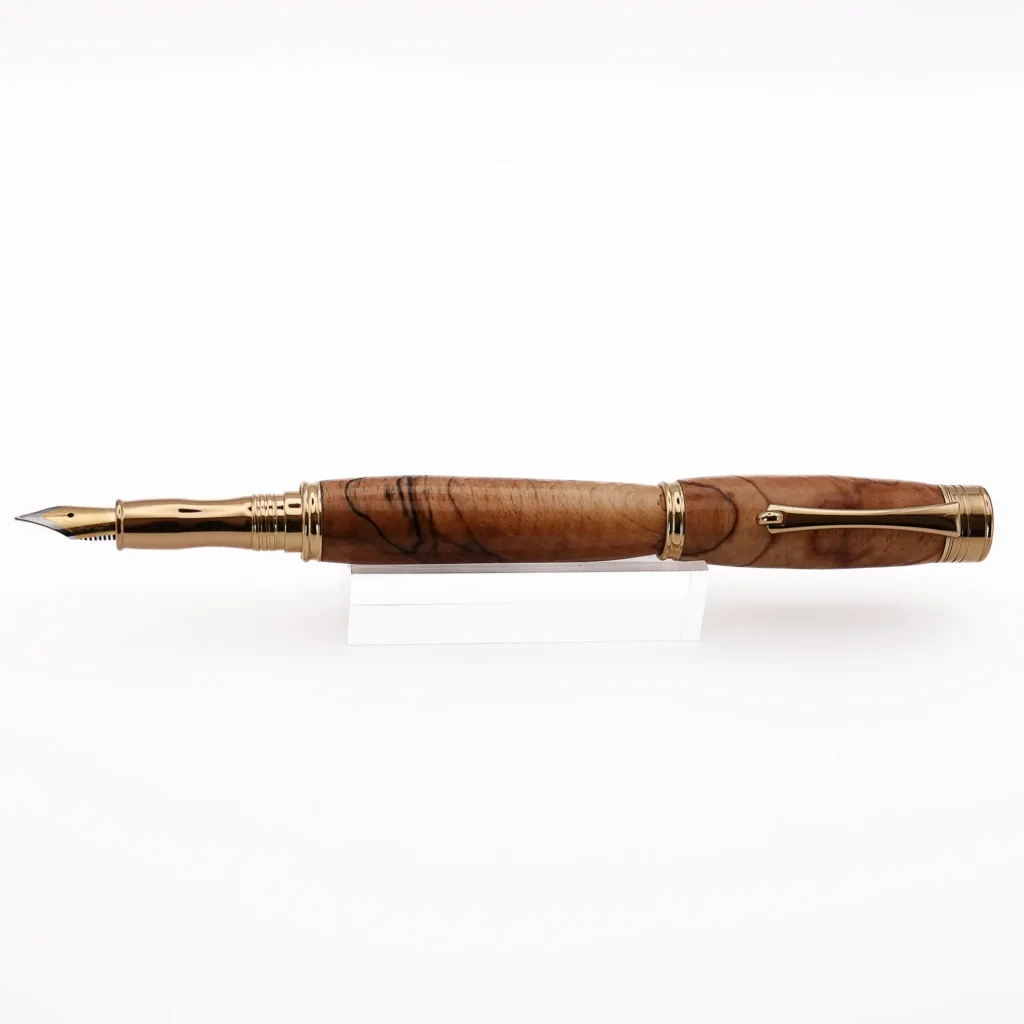 Spalted Beech Fountain Pen with Gold Plated Fittings (1147)