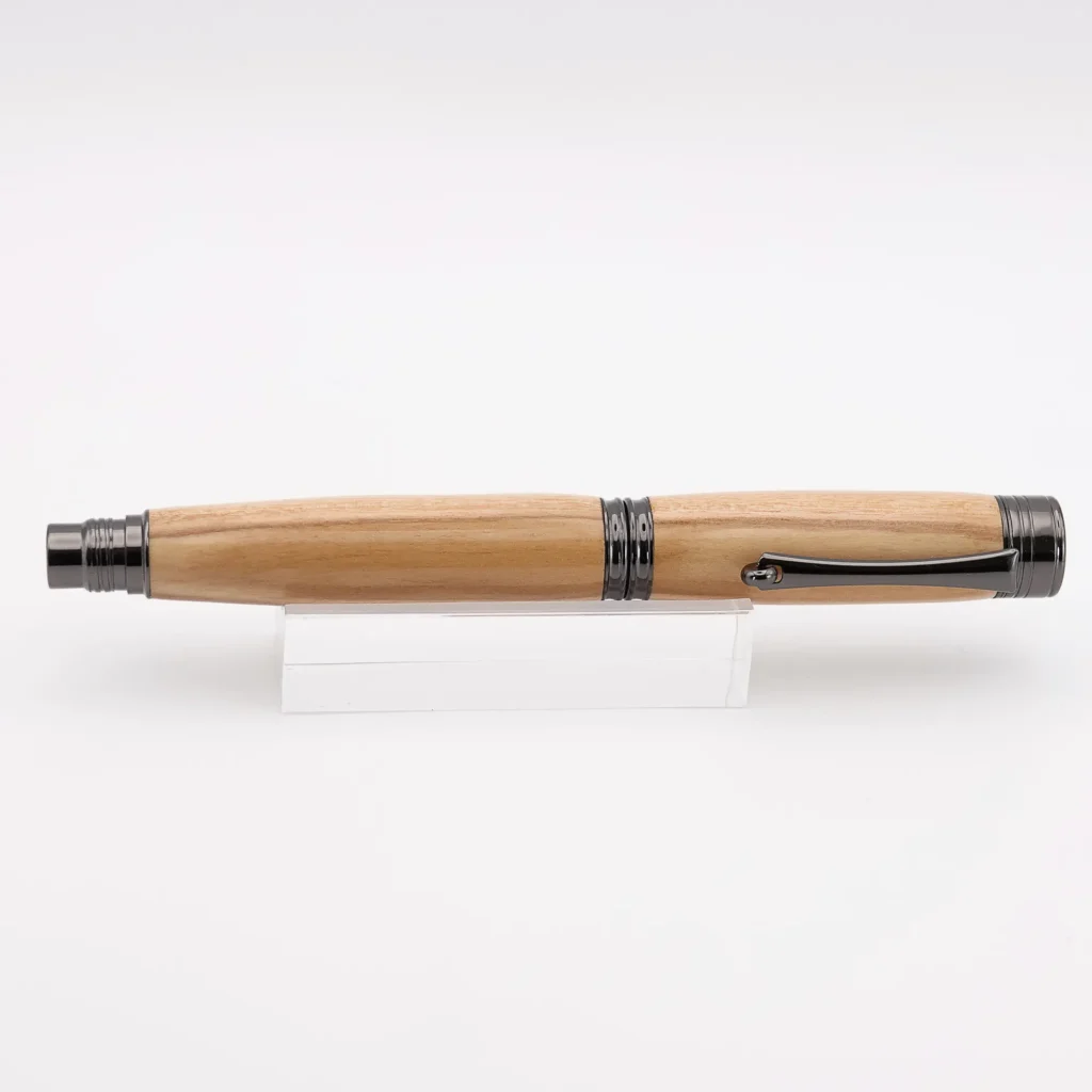 Olive Fountain Pen with Gun Metal Plated Fittings (1151)