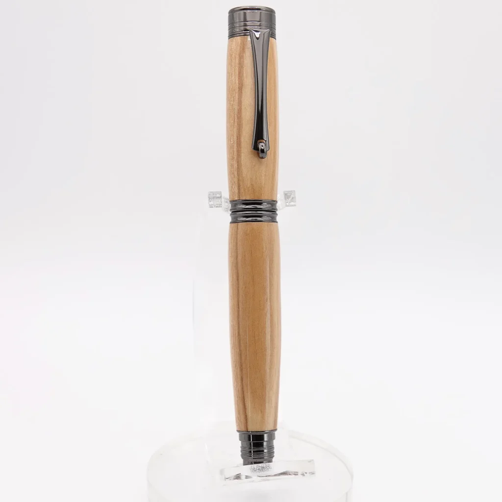 Olive Fountain Pen with Gun Metal Plated Fittings (1151)