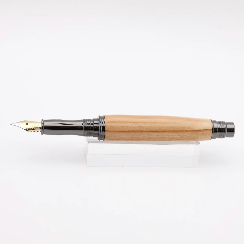 Olive Fountain Pen with Gun Metal Plated Fittings (1151)