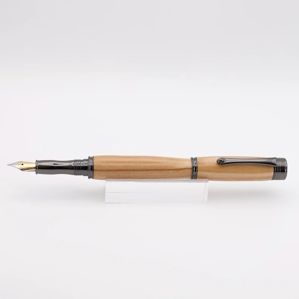 Olive Fountain Pen with Gun Metal Plated Fittings (1151)