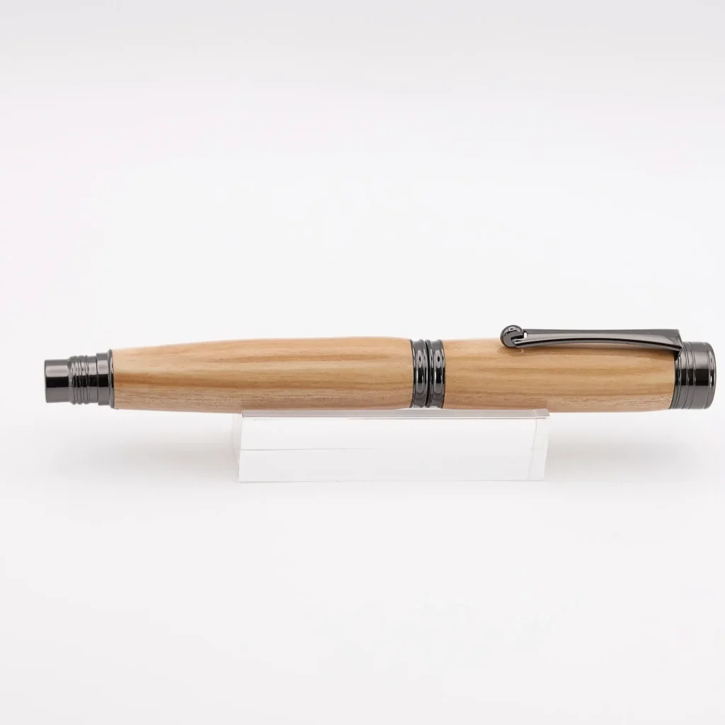 Olive Fountain Pen with Gun Metal Plated Fittings (1151)