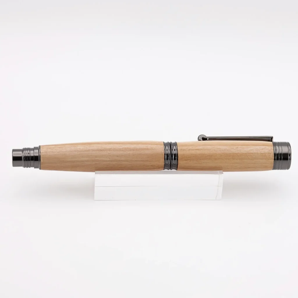 Olive Fountain Pen with Gun Metal Plated Fittings (1151)