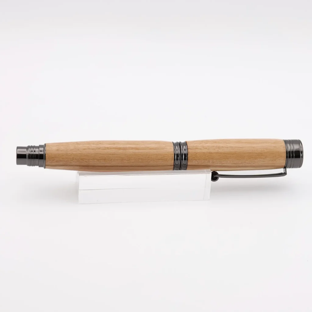 Olive Fountain Pen with Gun Metal Plated Fittings (1151)